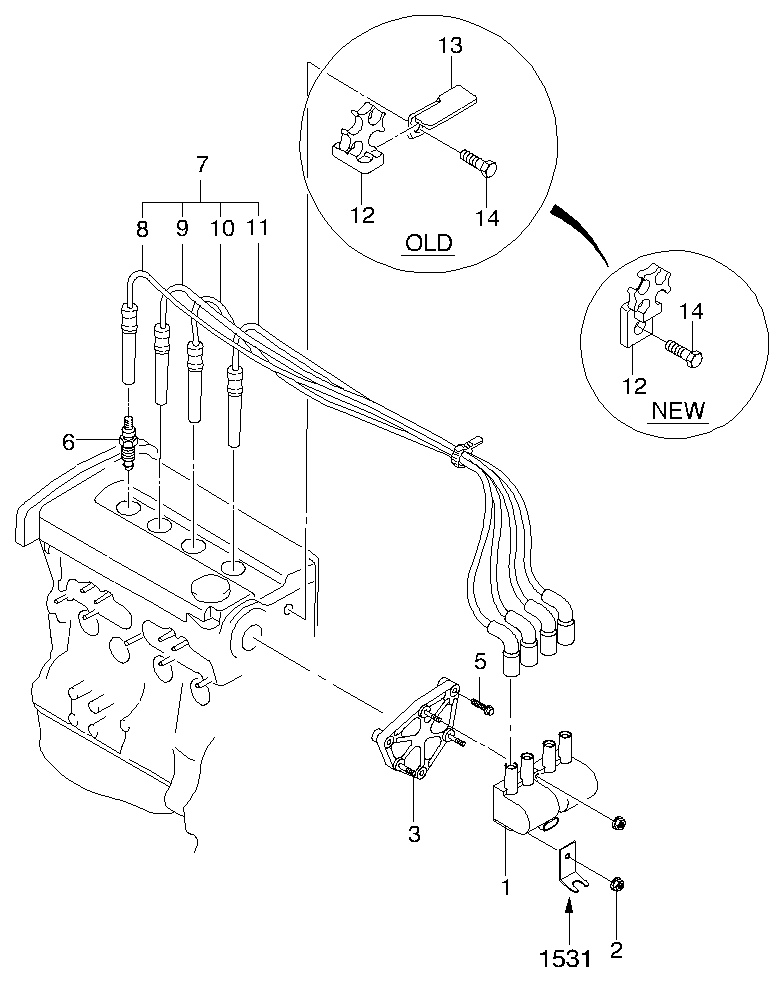 DAEWOO 96130723 - Sytytystulppa inparts.fi