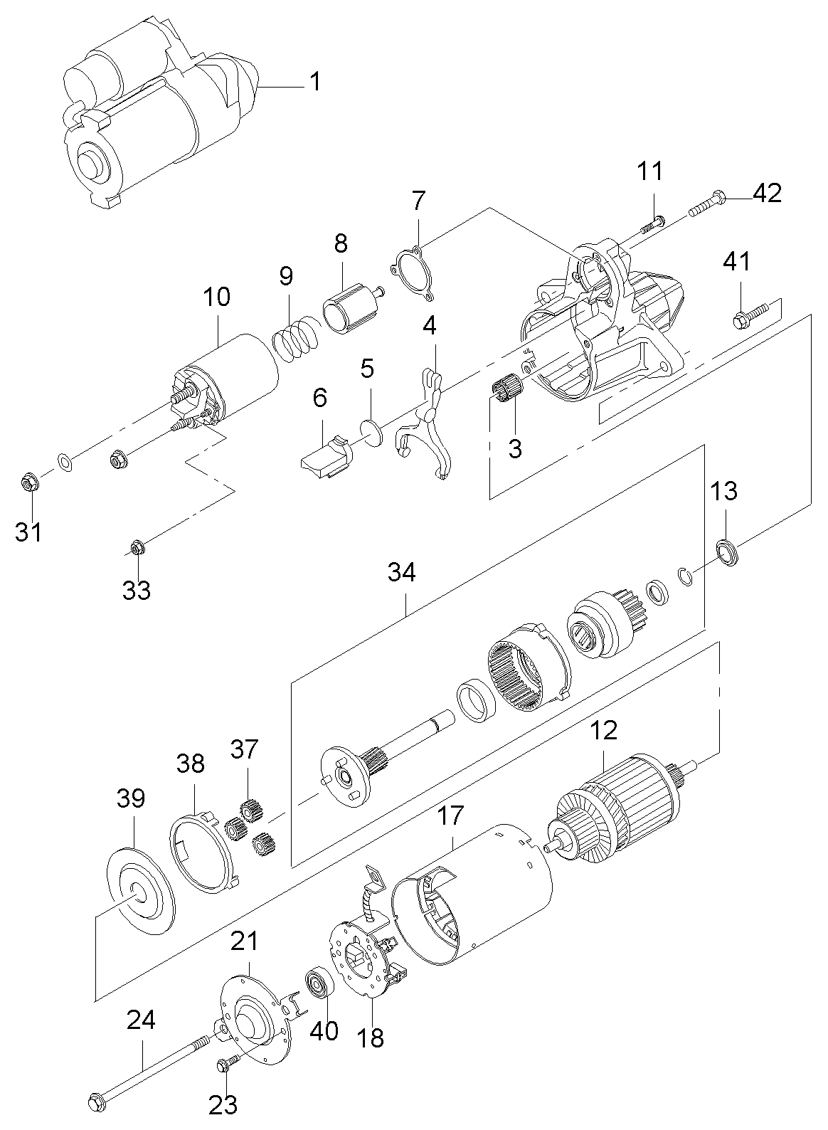 Chevrolet 96208782 - Käynnistinmoottori inparts.fi