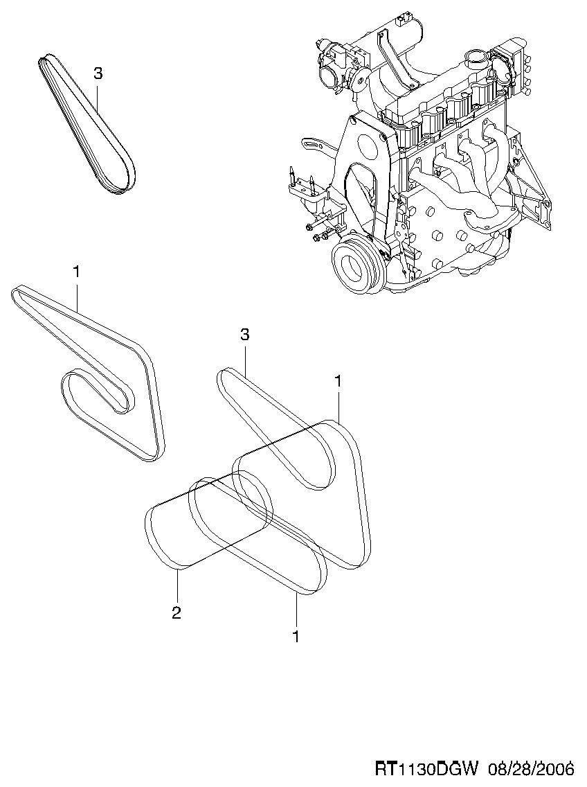 DAEWOO 25183066 - Moniurahihna inparts.fi