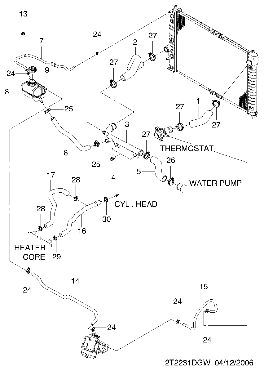 Chevrolet 96467384 - Jäähdyttimen letku inparts.fi