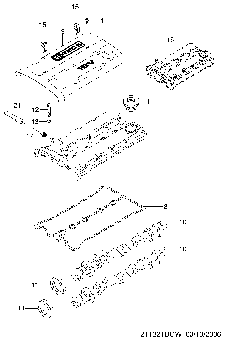 Chevrolet 96 353 002 - Tiiviste, venttiilikoppa inparts.fi