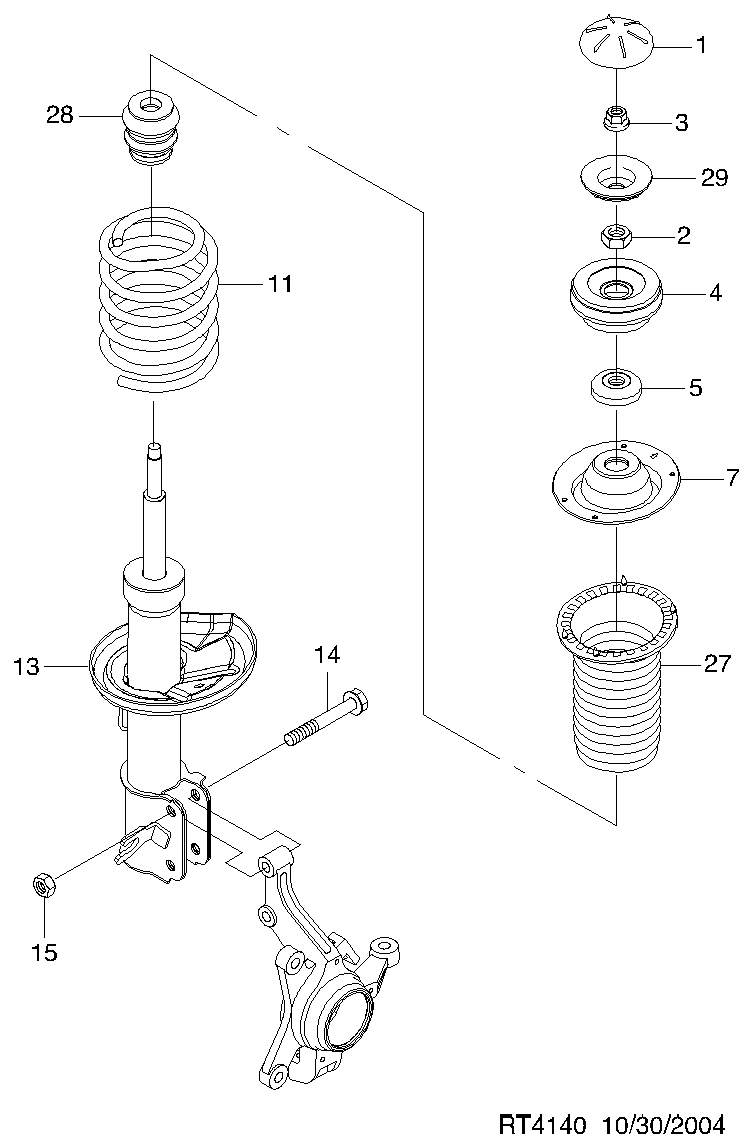 DAEWOO 96410168 - Iskunvaimennin inparts.fi