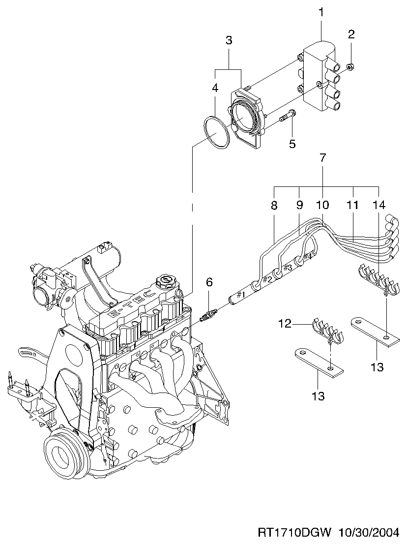 DAEWOO 96305387 - Sytytysjohtosarja inparts.fi