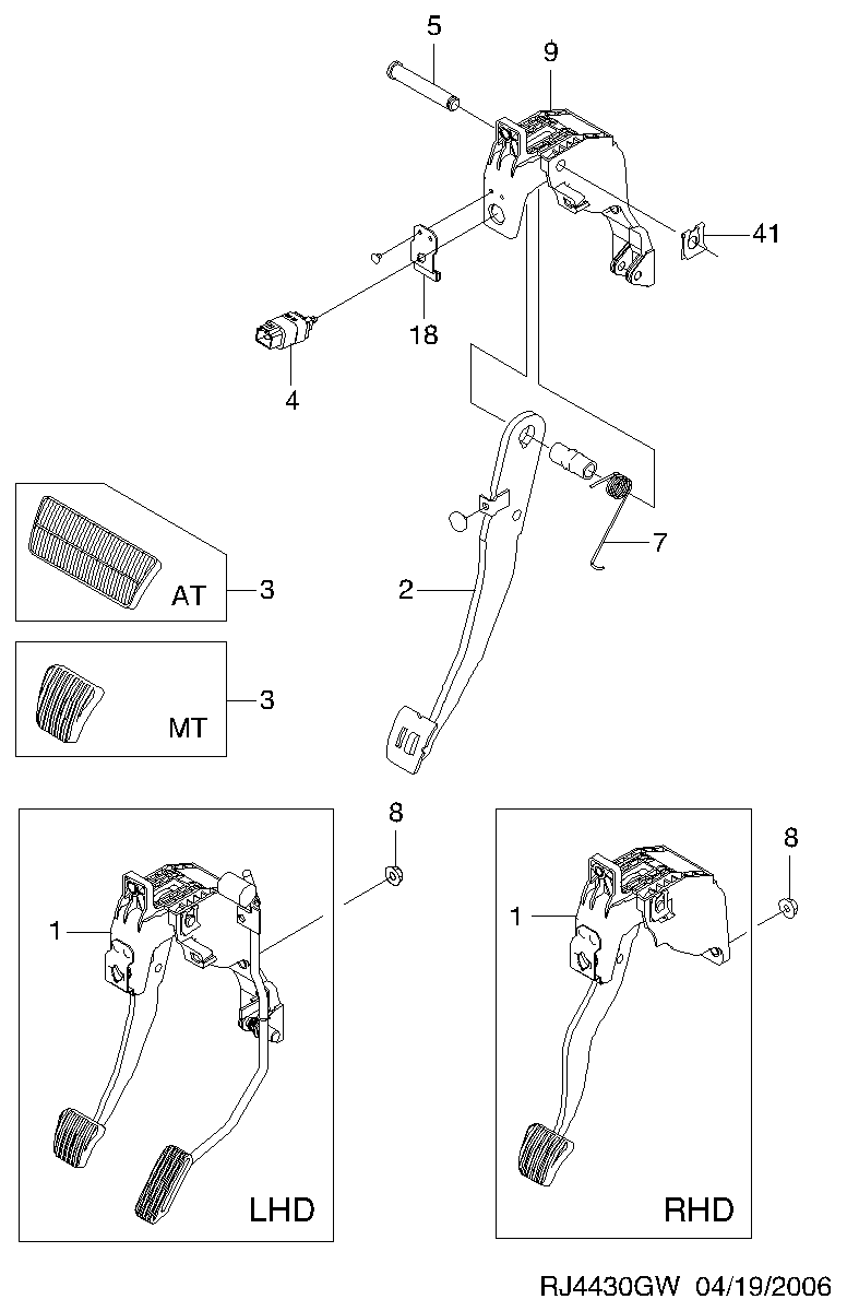 DAEWOO 96874571 - Jarruvalokatkaisin inparts.fi