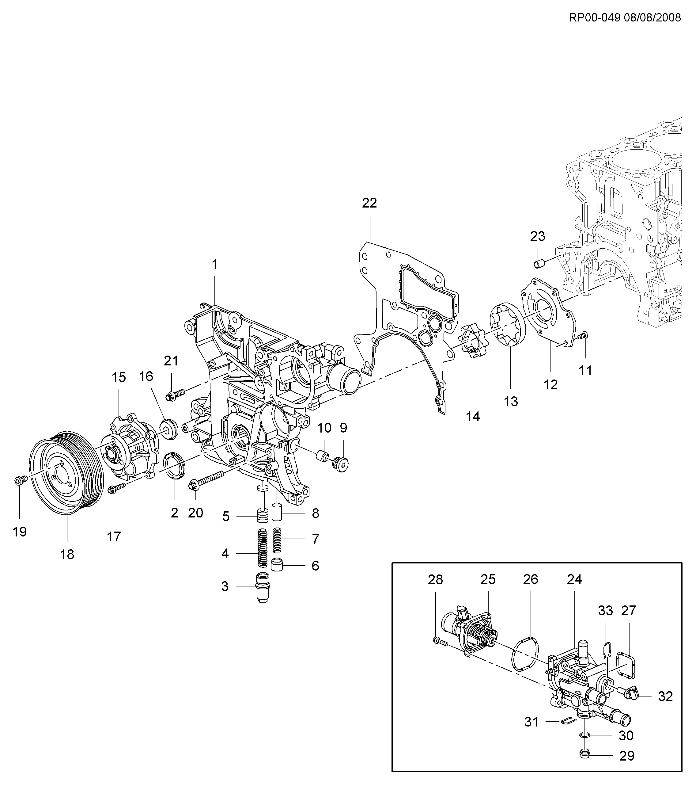 SAAB 25195119 - Vesipumppu + jakohihnasarja inparts.fi