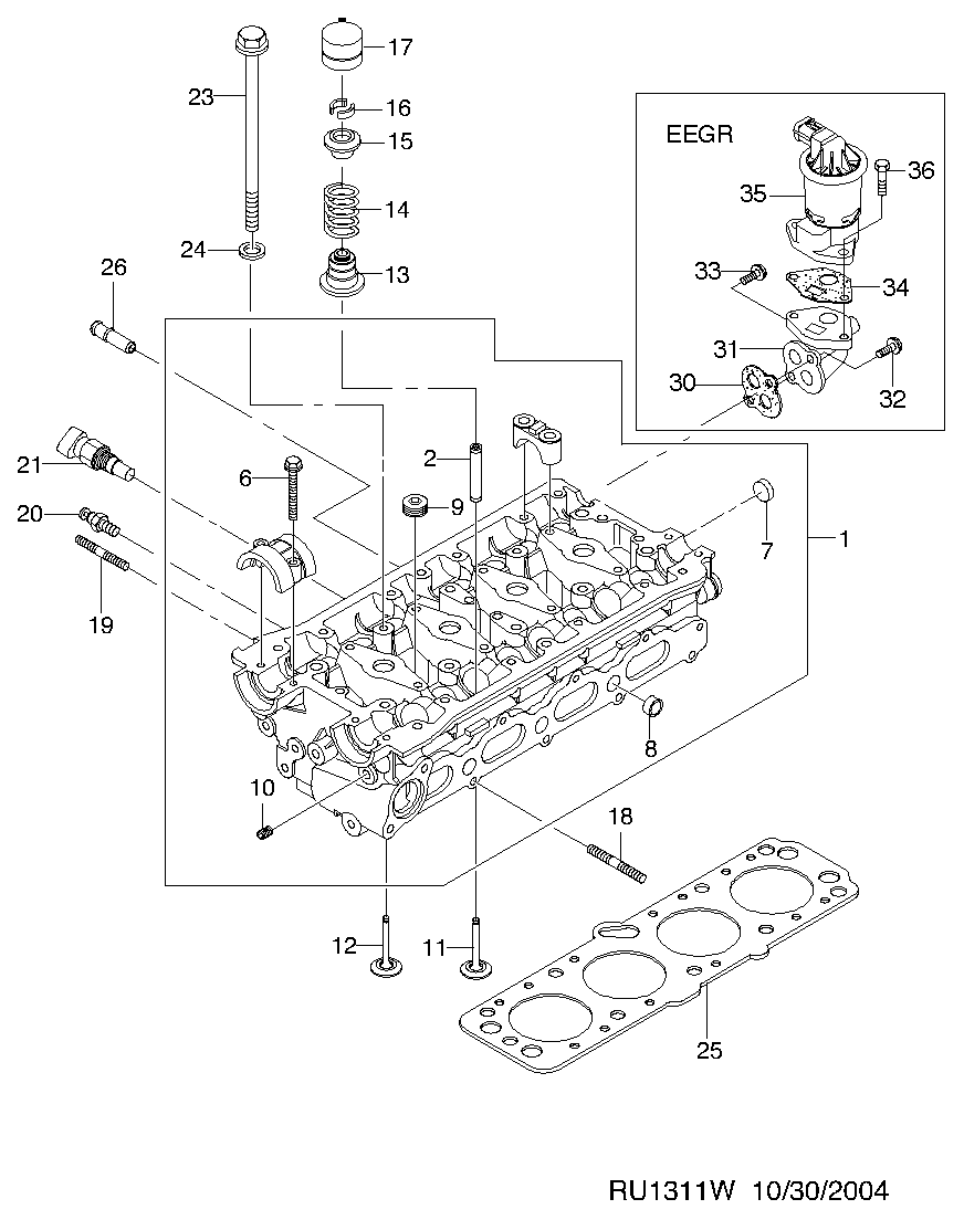 DAEWOO 96353035 - Tiiviste, venttiilivarsi inparts.fi