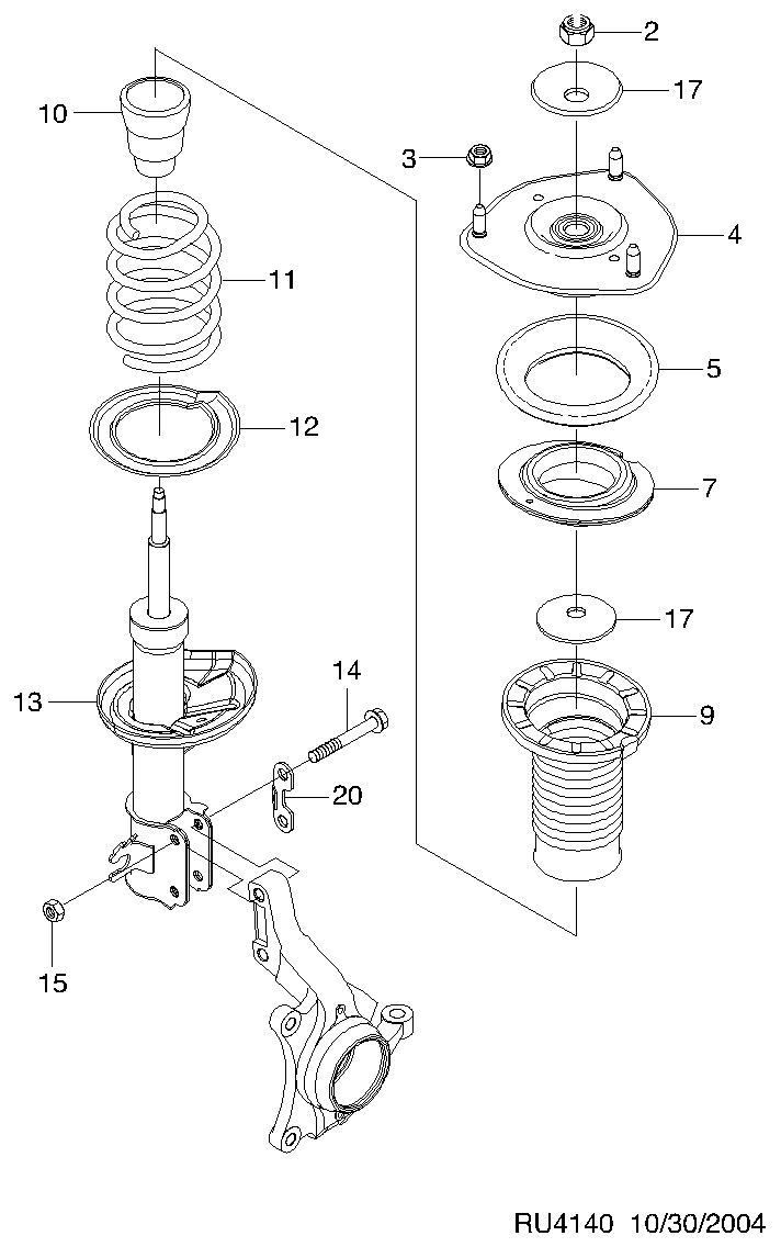 DAEWOO 96261094 - Jousijalan tukilaakeri inparts.fi