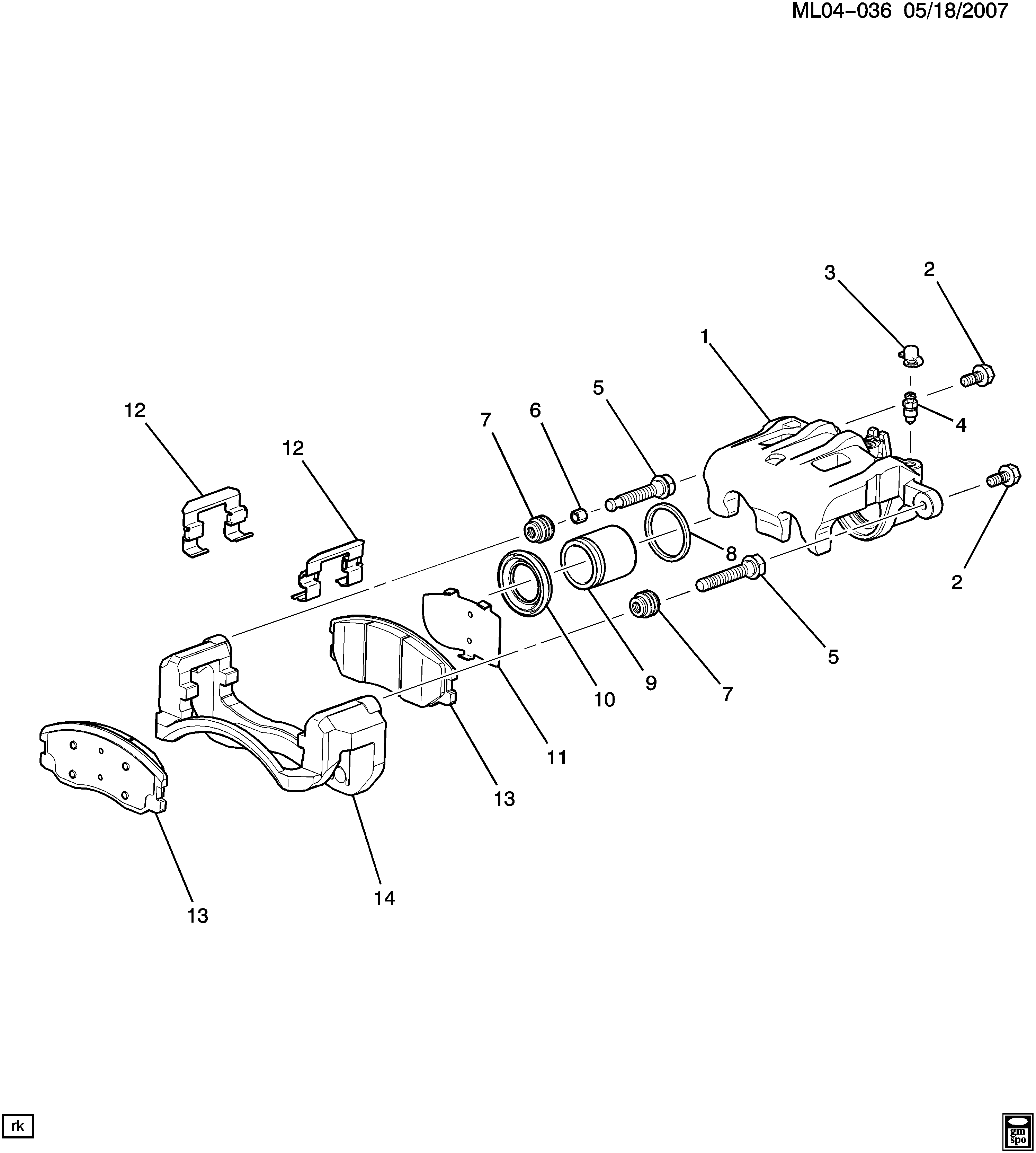 Chevrolet 19168899 - Jarrupala, levyjarru inparts.fi