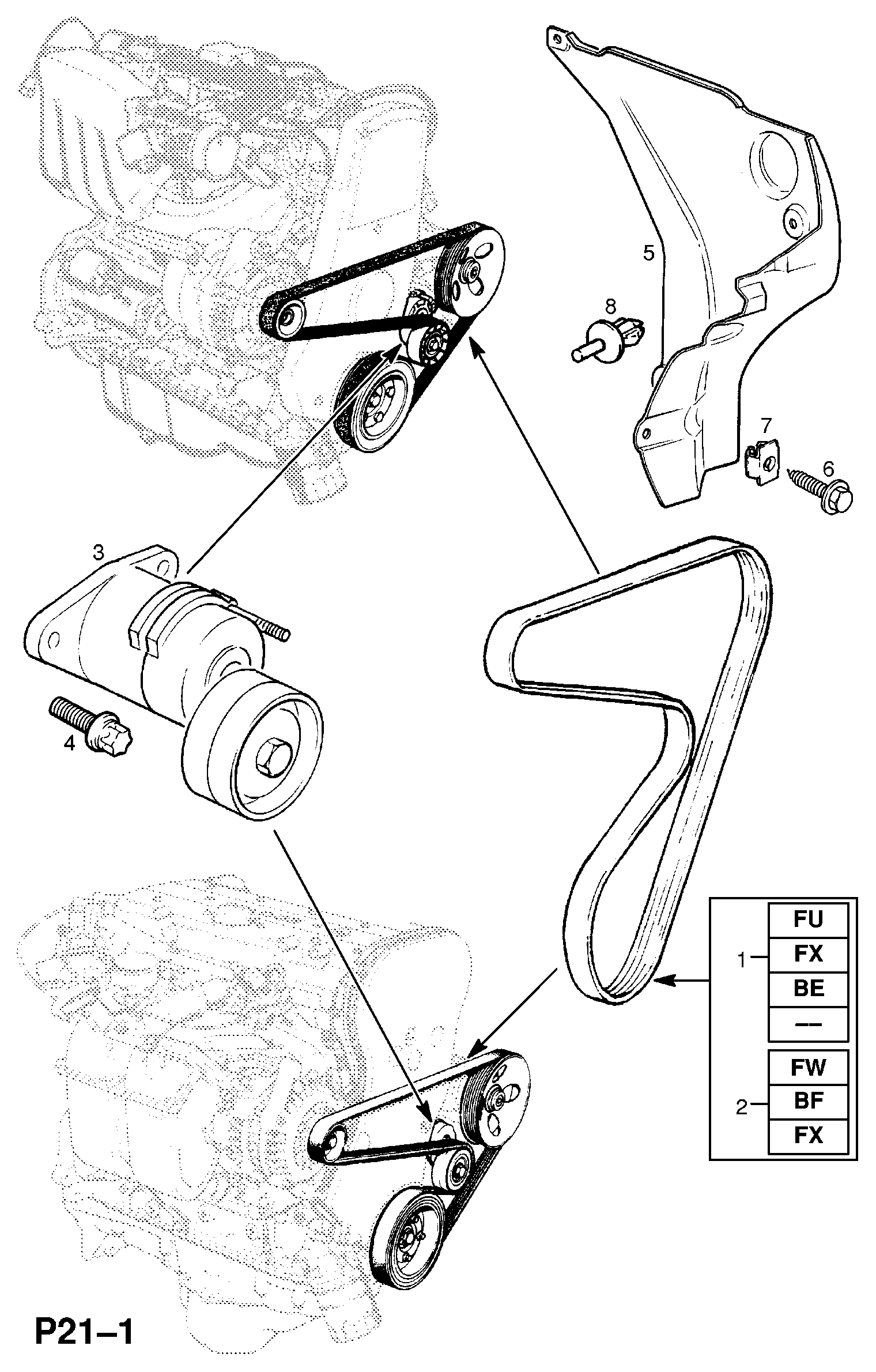 Opel 13 40 541 - Hihnankiristin, moniurahihna inparts.fi