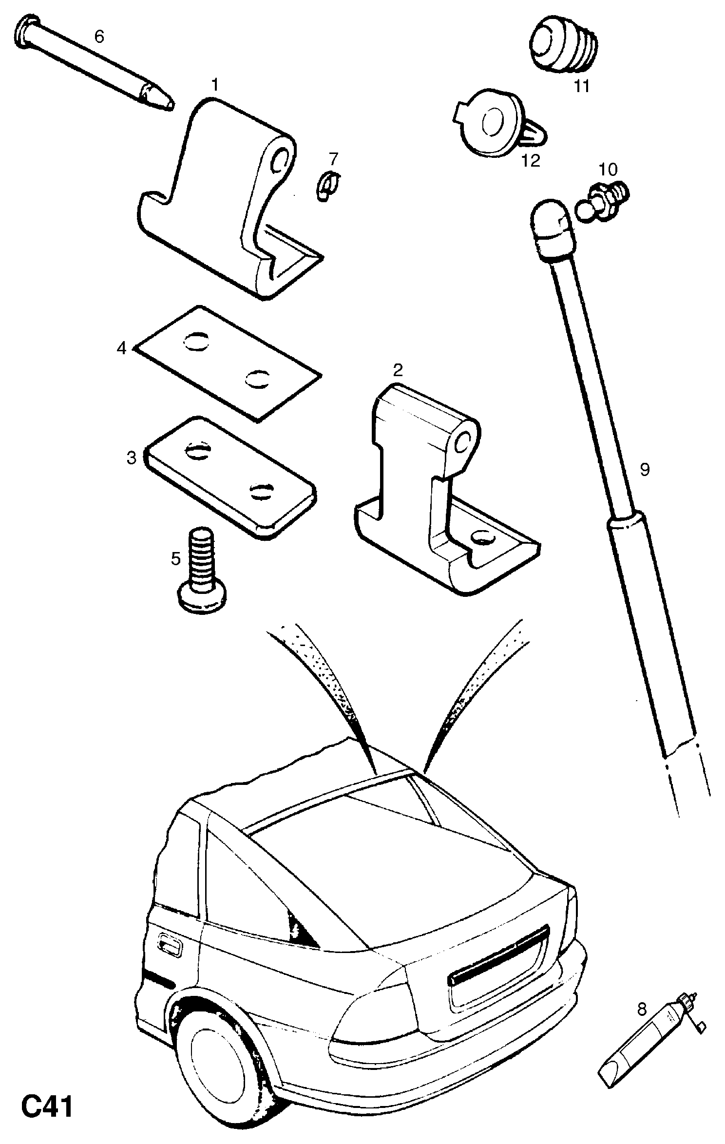 Opel 132731 - Kaasujousi, tavaratila inparts.fi