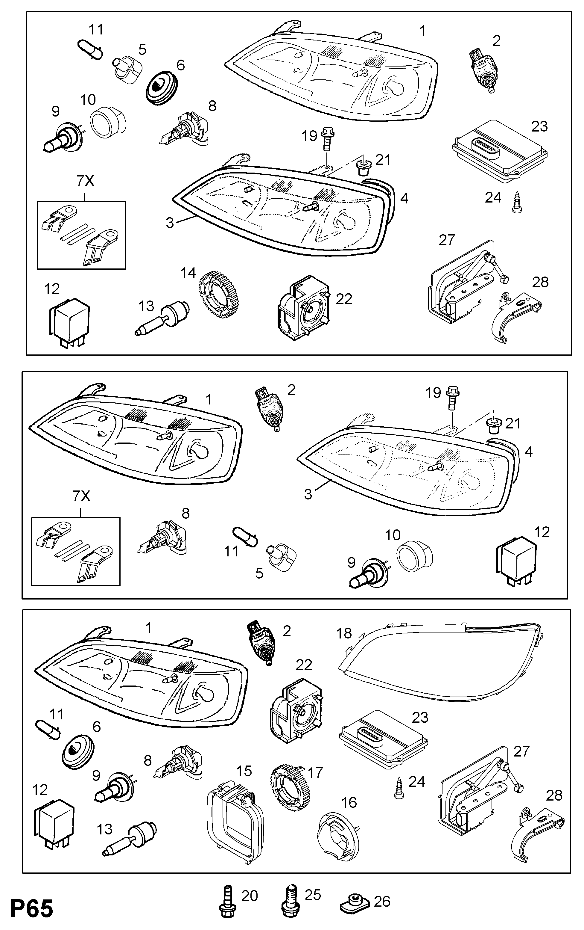 Opel 62 07 044 - Säätöelementti, ajovalojen korkeudensäätö inparts.fi