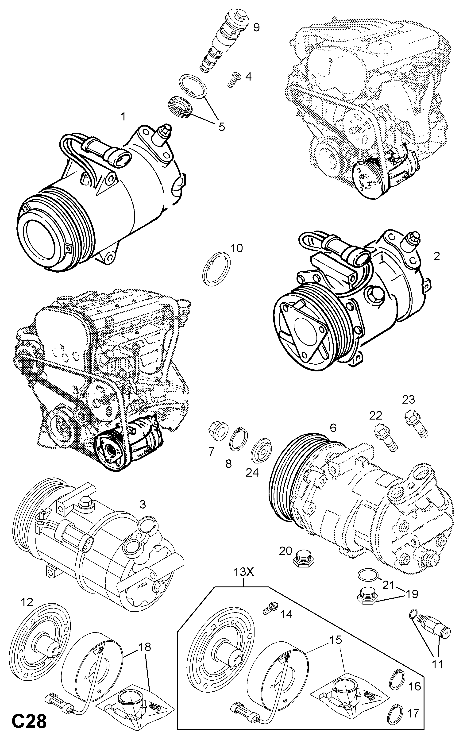 Opel 1854235 - Kompressori, ilmastointilaite inparts.fi