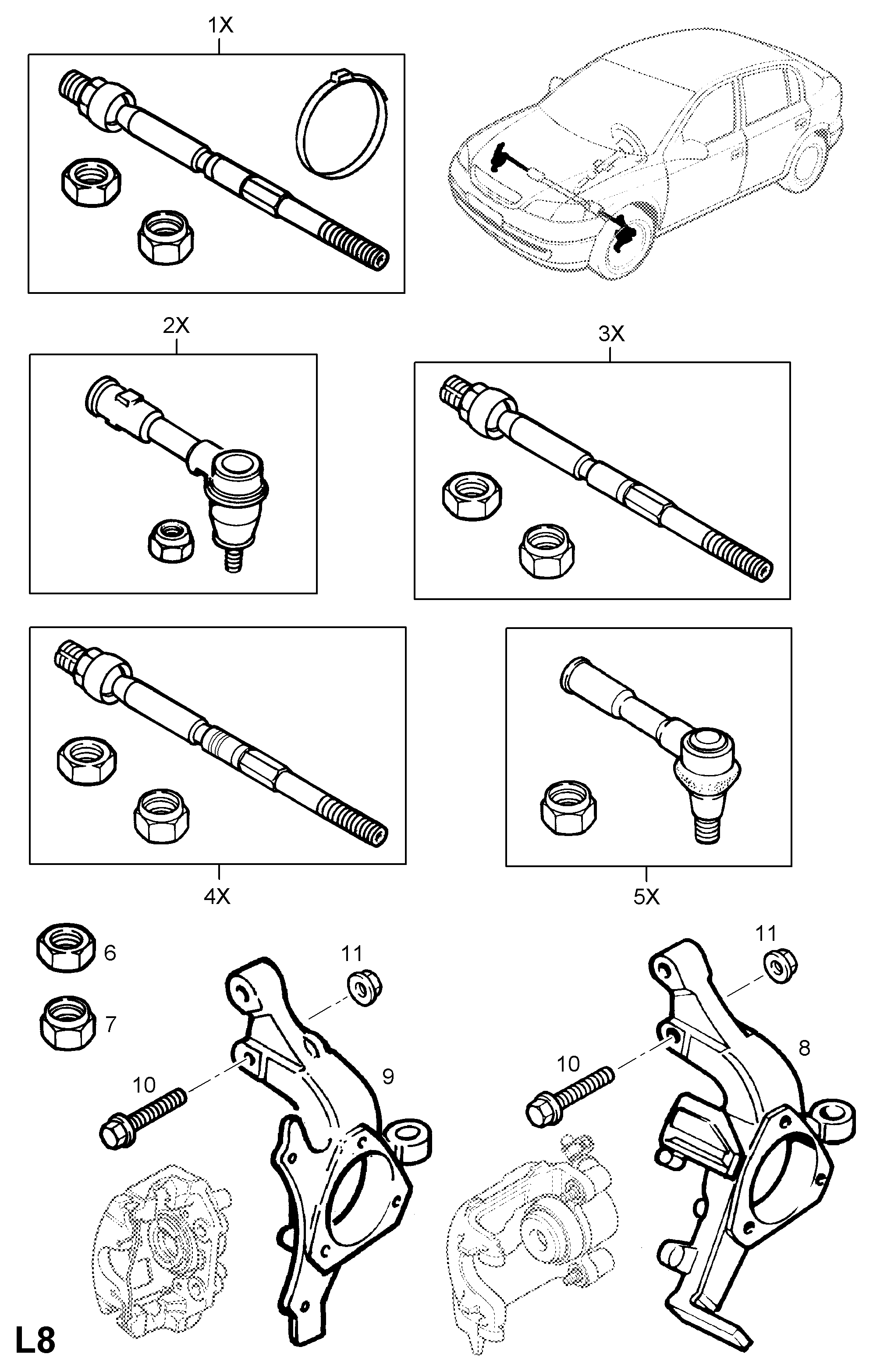 Opel 16 03 213 - Raidetangon pää, suora inparts.fi