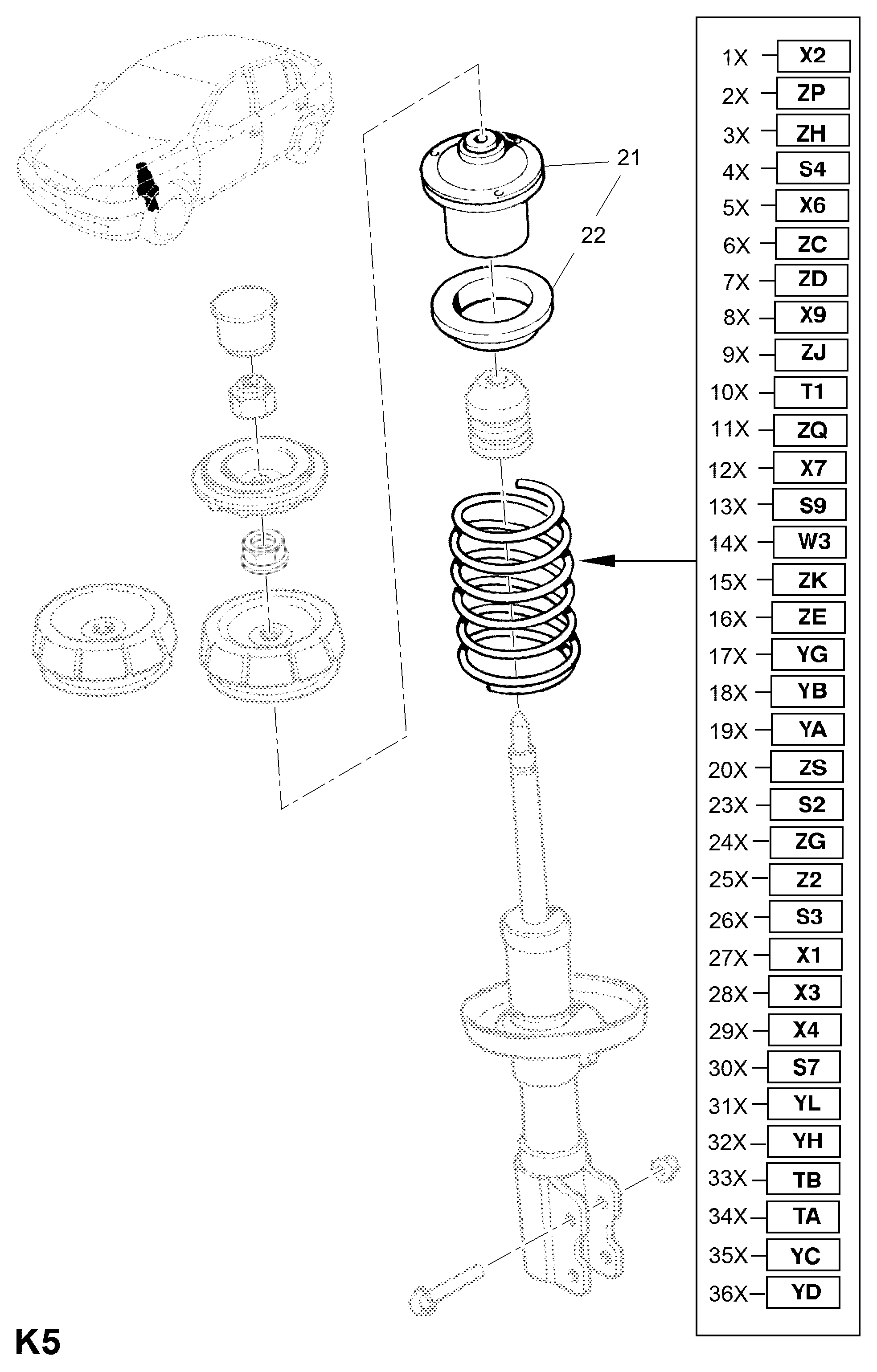 Opel 312 853 - Jousi (auton jousitus) inparts.fi