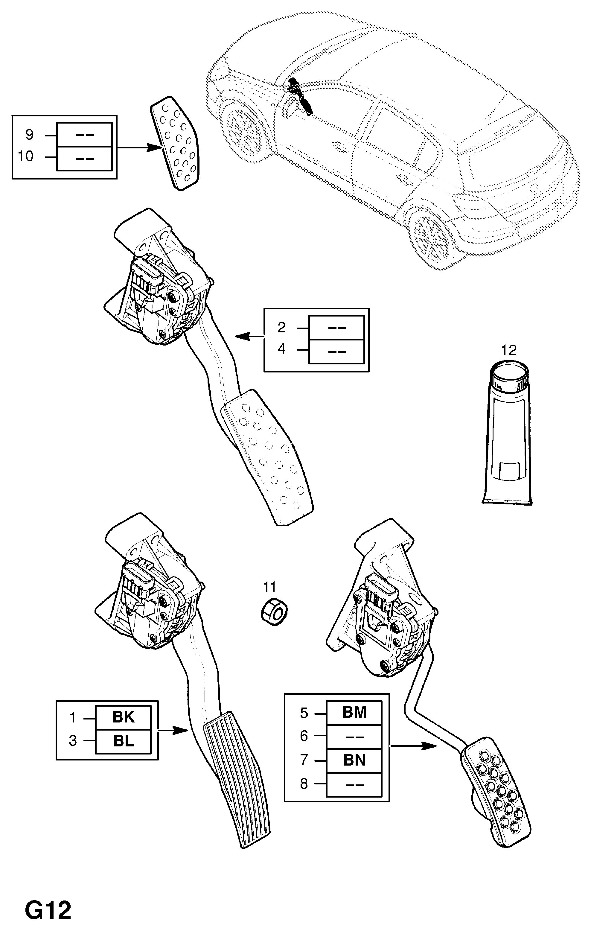 Opel 8 48 003 - Sensori, kaasupolkimen asento inparts.fi