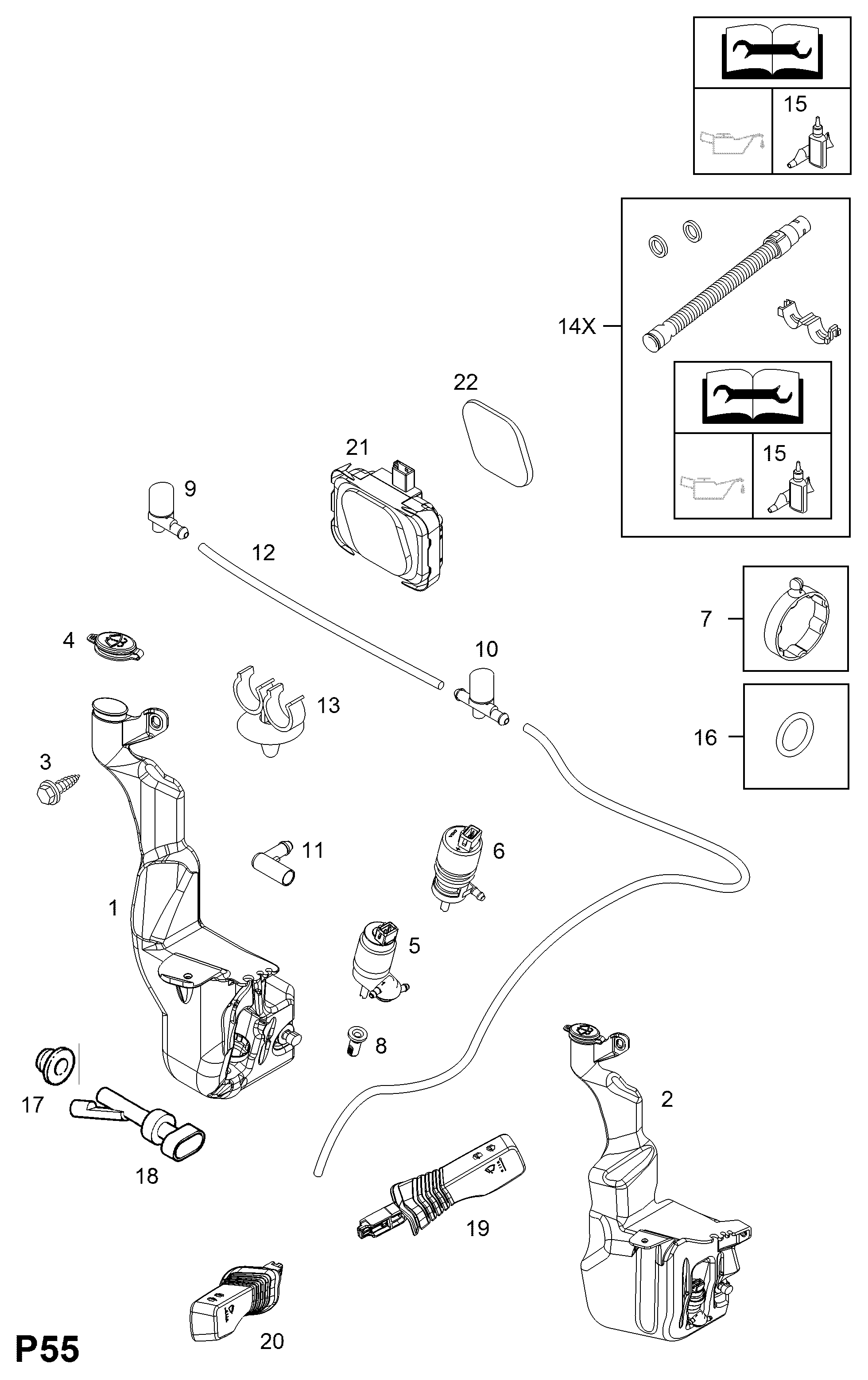 Opel 64 50 562 - Korkki, pesusäiliö inparts.fi