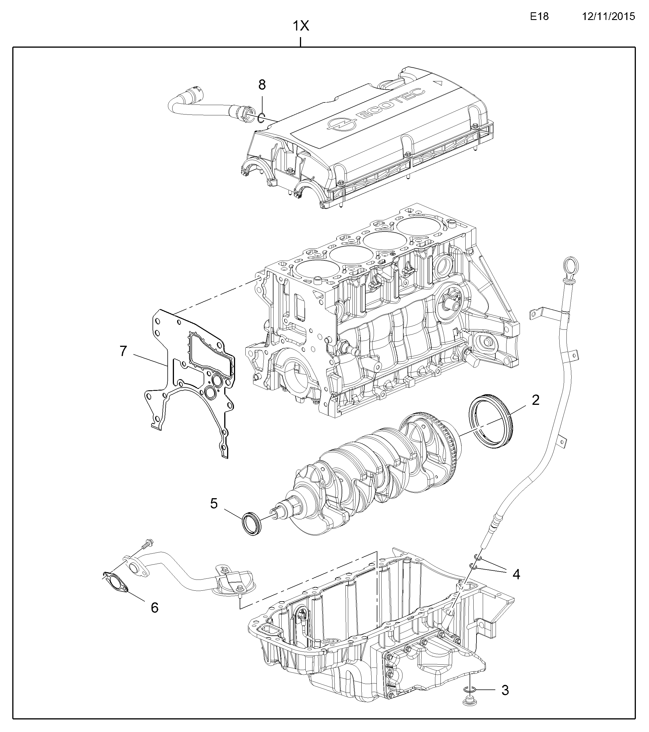 Vauxhall 1606222 - Tiivistesarja, kampikammio inparts.fi