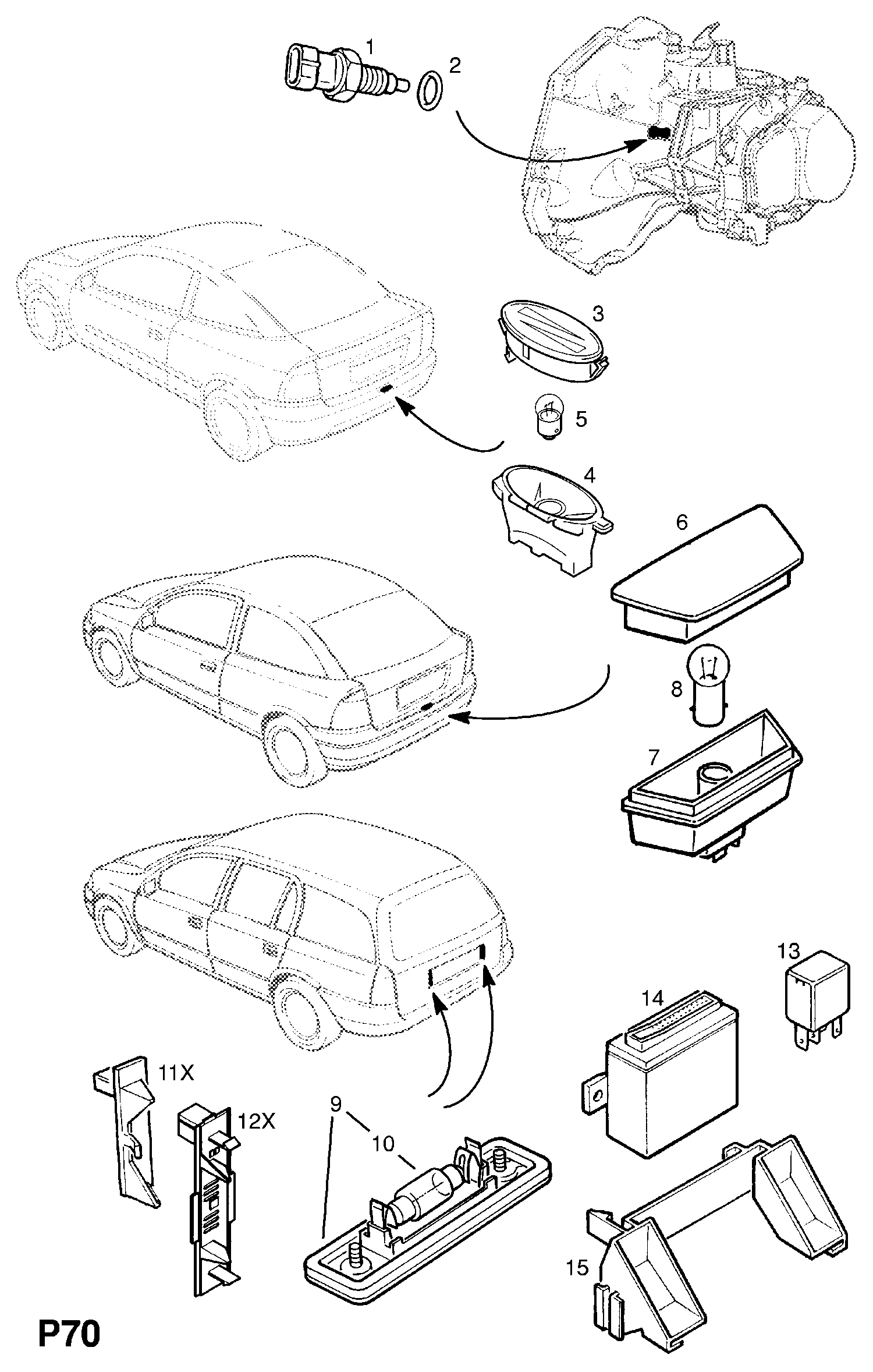 Opel 1224052 - Rekisterivalo inparts.fi