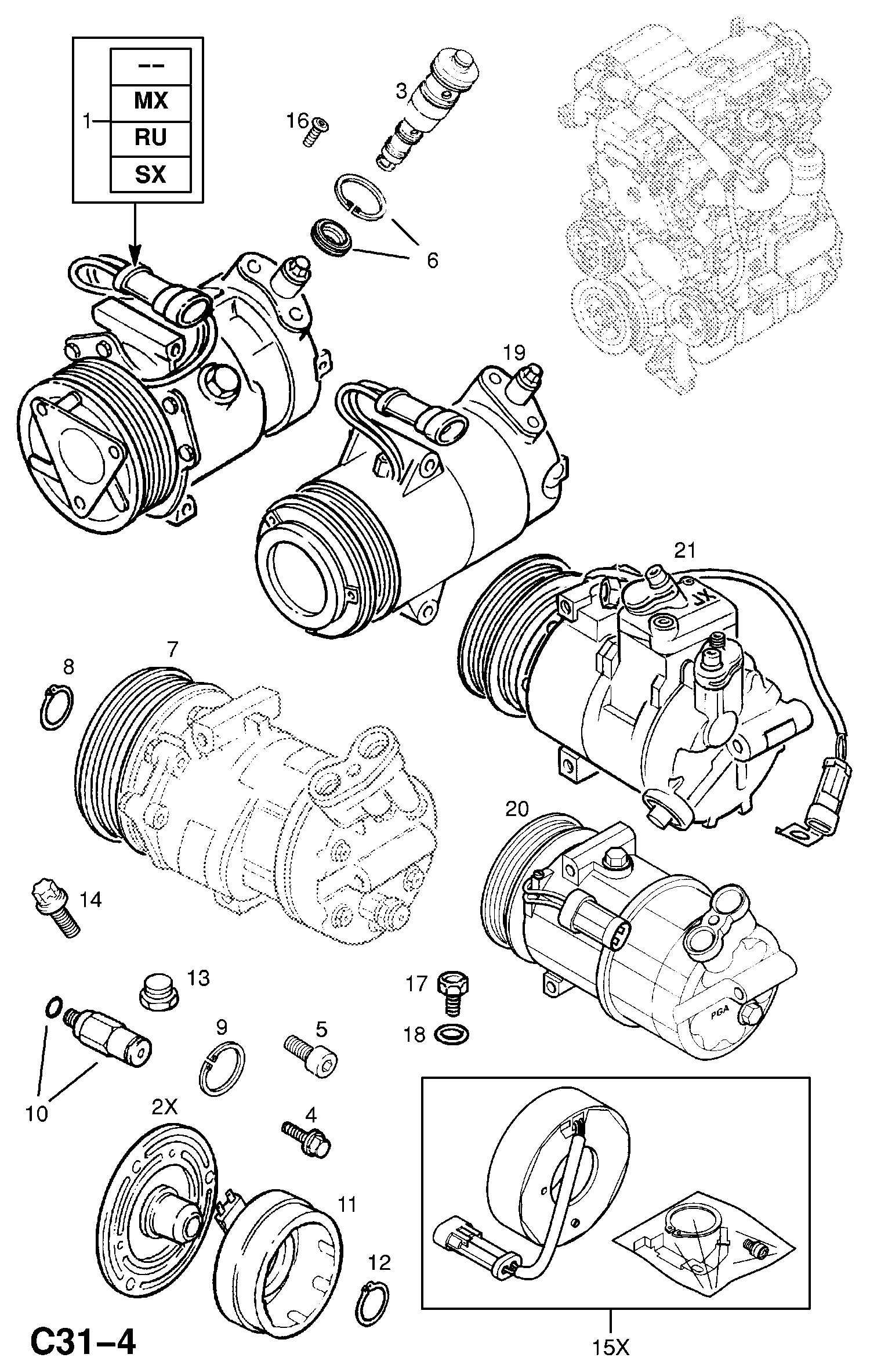 Vauxhall 68 54 088 - Kompressori, ilmastointilaite inparts.fi