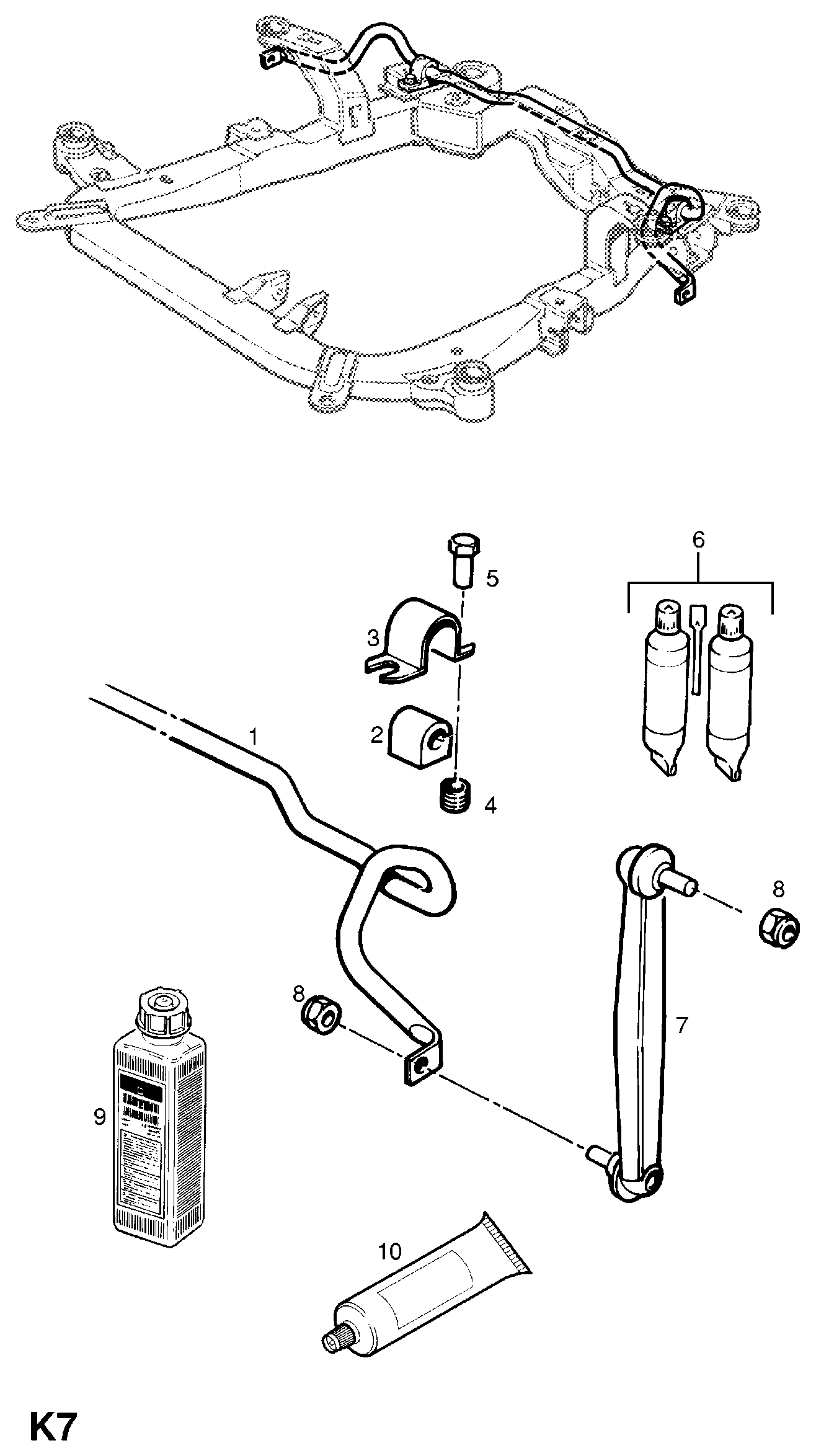 Opel 3 50 614 - Tanko, kallistuksenvaimennin inparts.fi