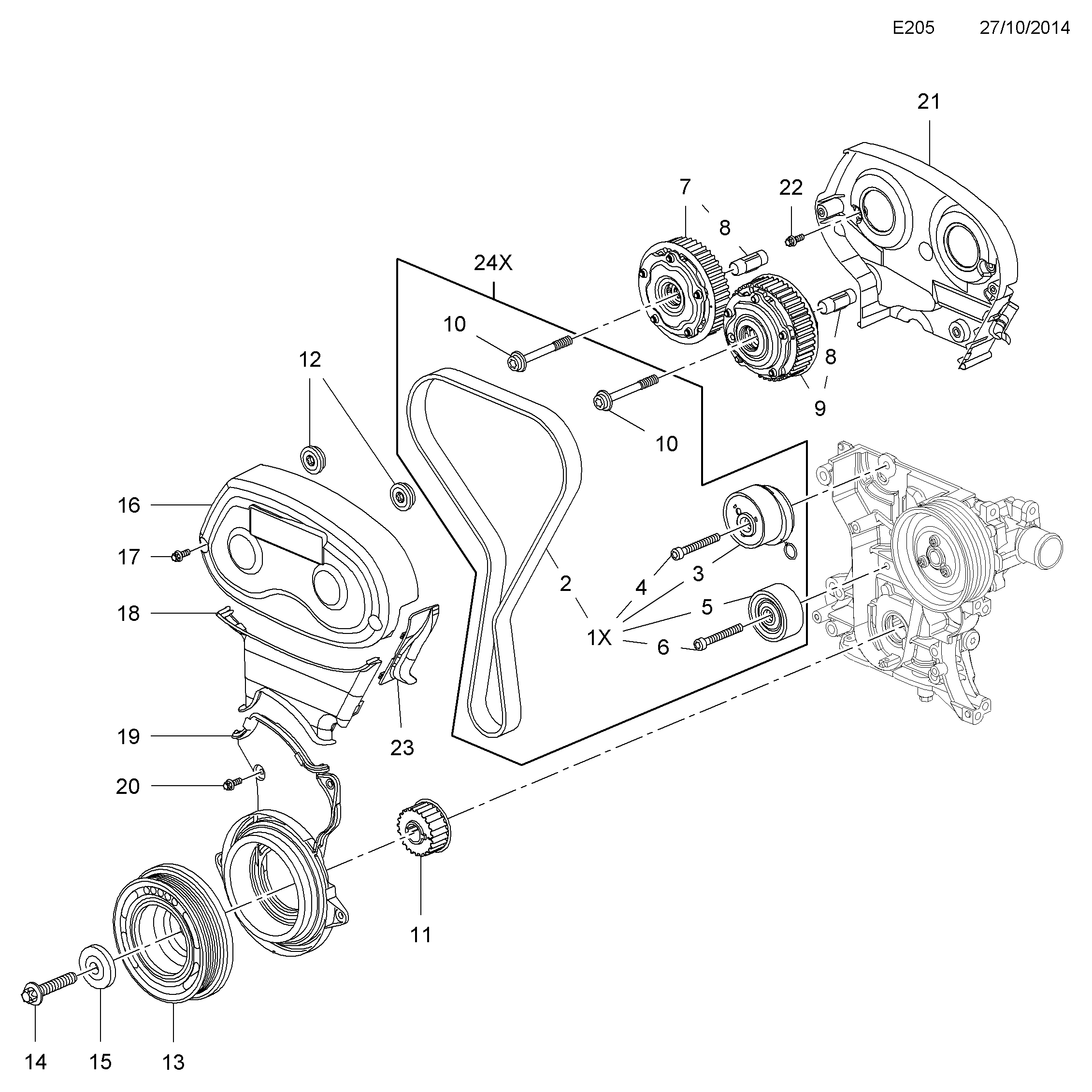 Opel 6 36 160 - Kiristysrulla, hammashihnat inparts.fi