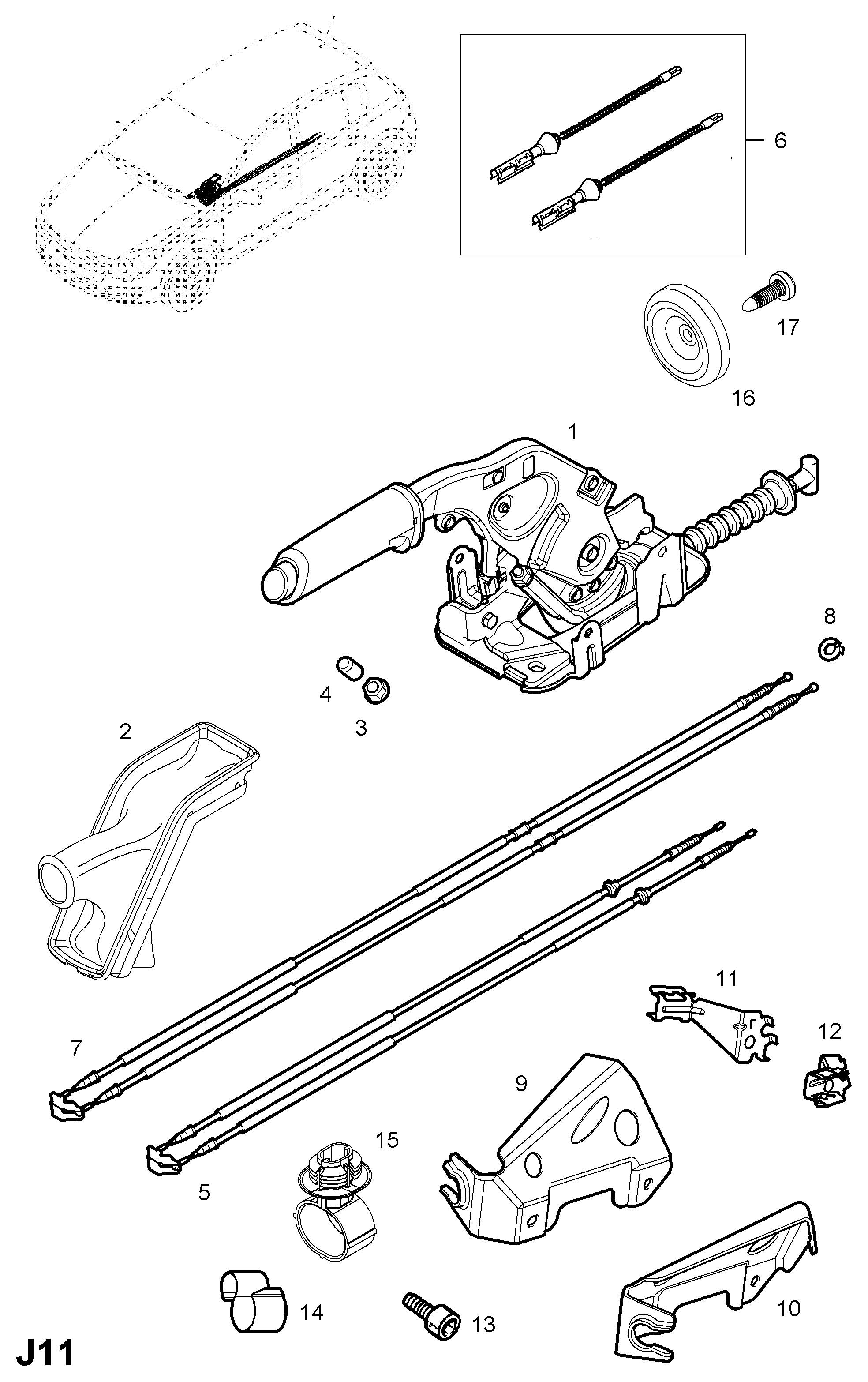 Vauxhall 522029 - Vaijeri, seisontajarru inparts.fi