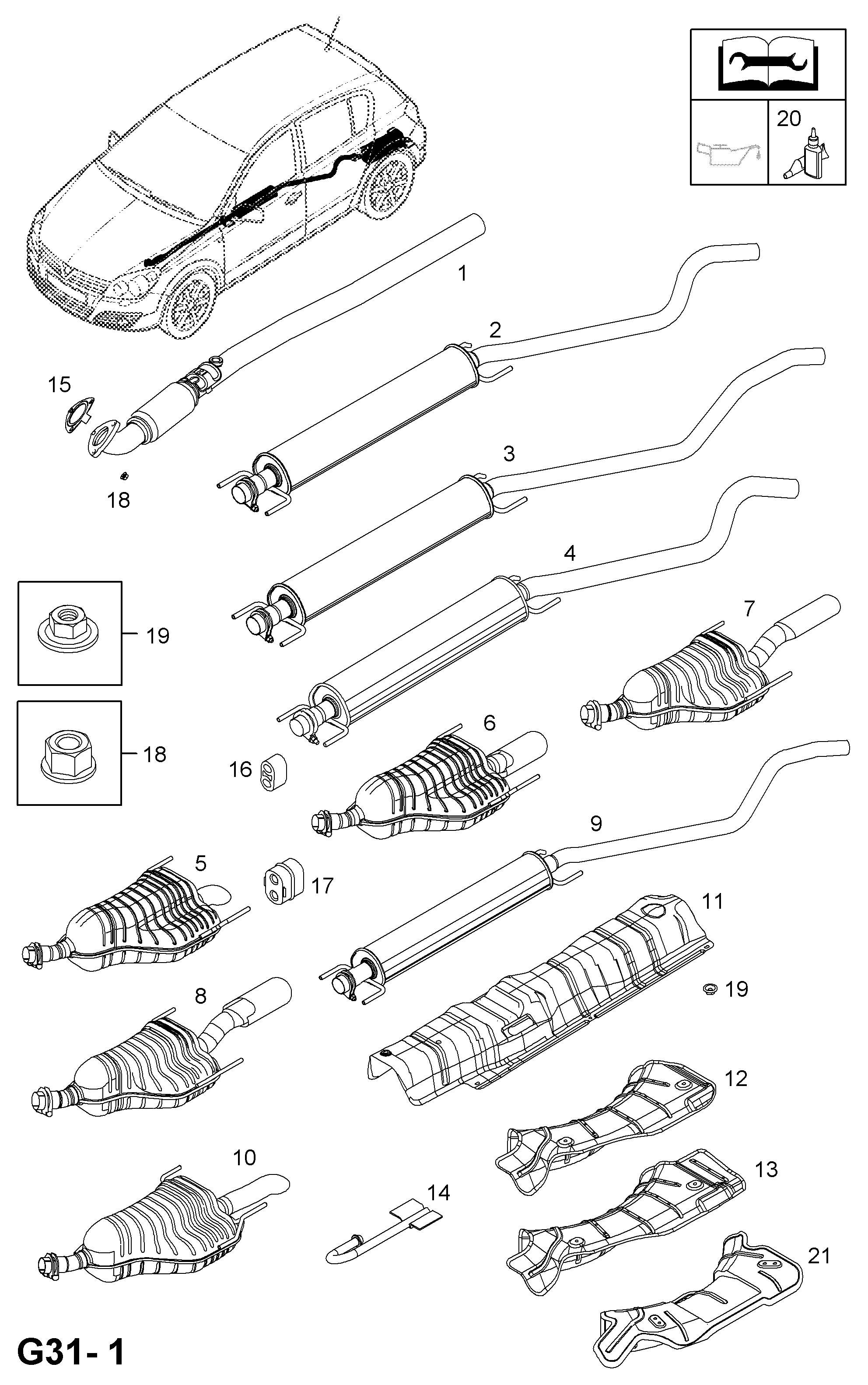 Opel 58 54 988 - Tiiviste, pakoputki inparts.fi