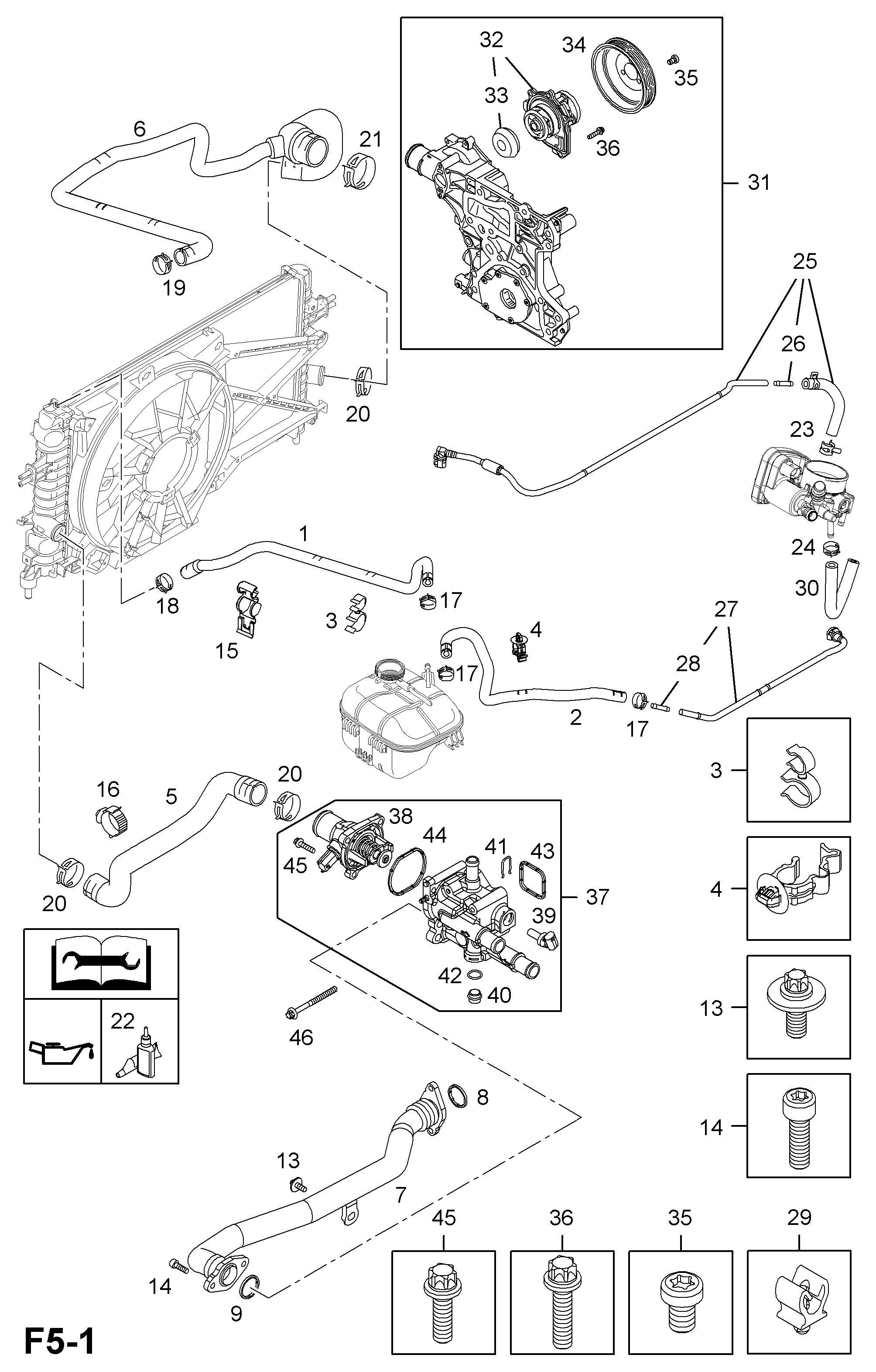 Vauxhall 95524739 - Vesipumppu inparts.fi