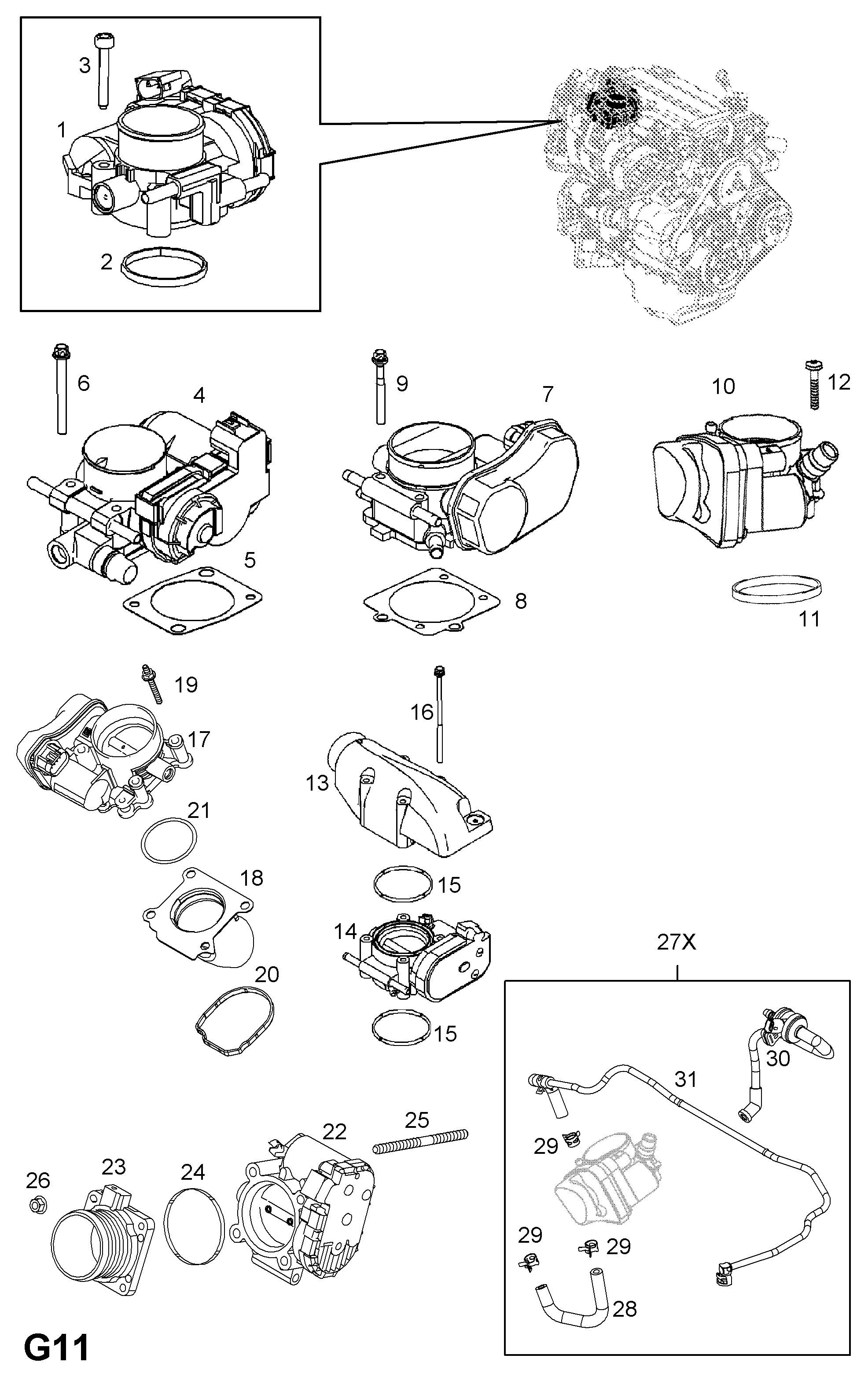 Opel 5825259 - Kaasuläpän kotelo inparts.fi