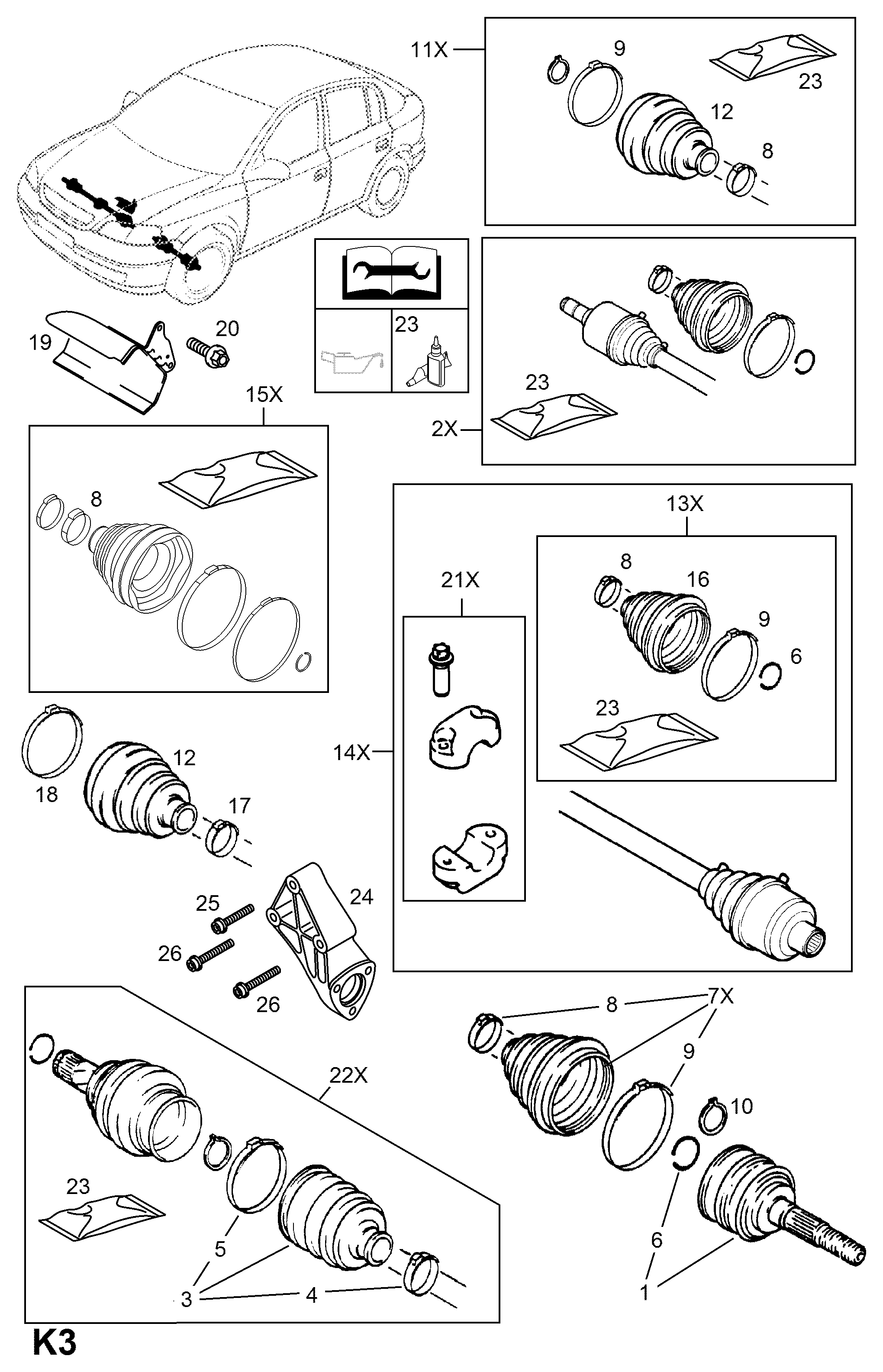 Opel 374003 - Nivelsarja, vetoakseli inparts.fi