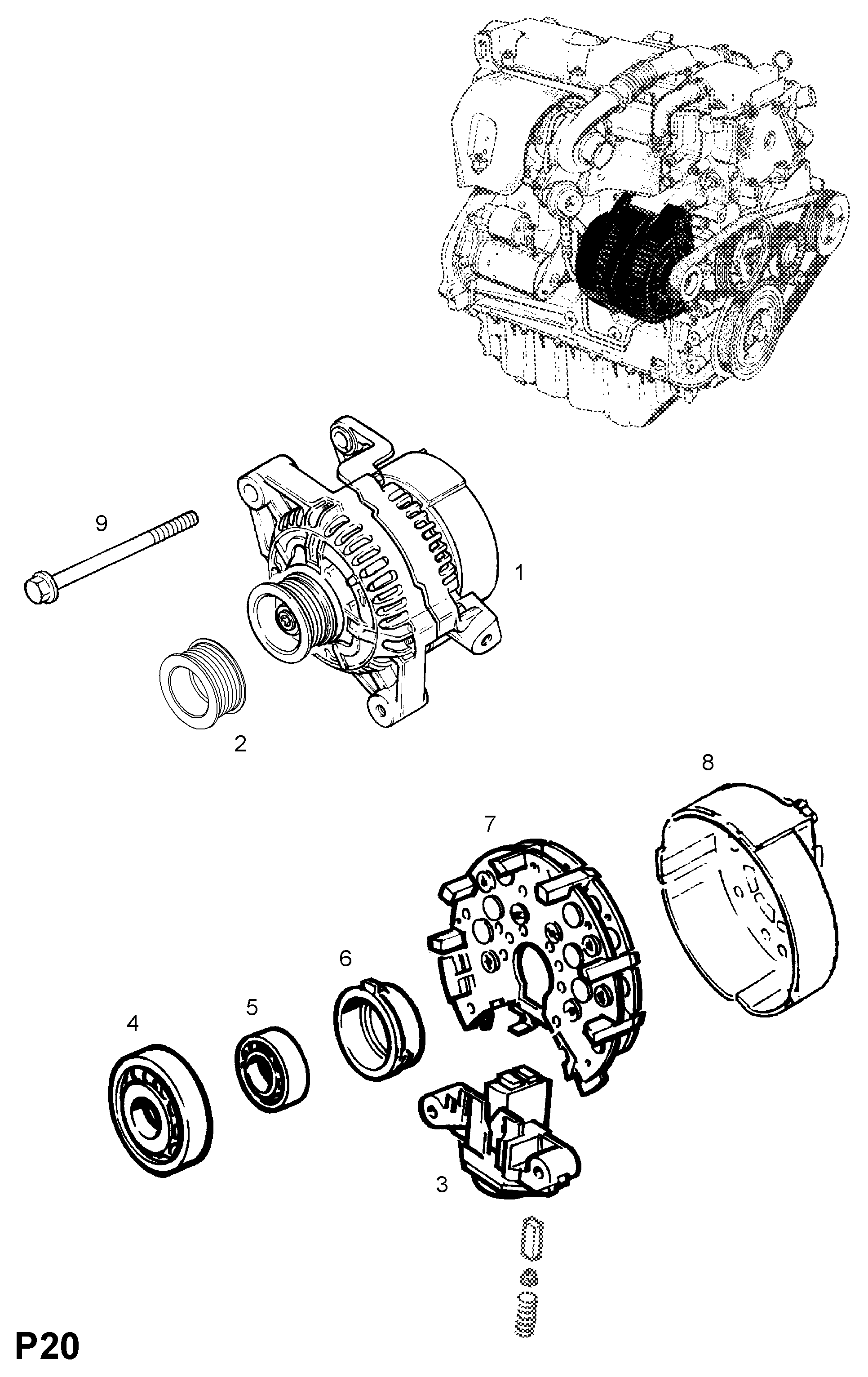 Opel 62 04 079 - Laturi inparts.fi