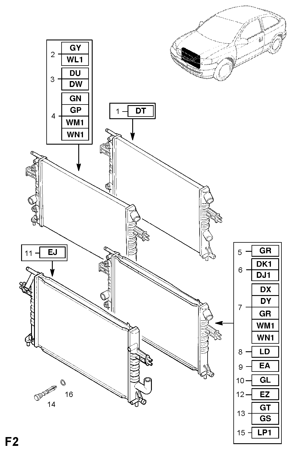 Opel 13 00 210 - Jäähdytin,moottorin jäähdytys inparts.fi