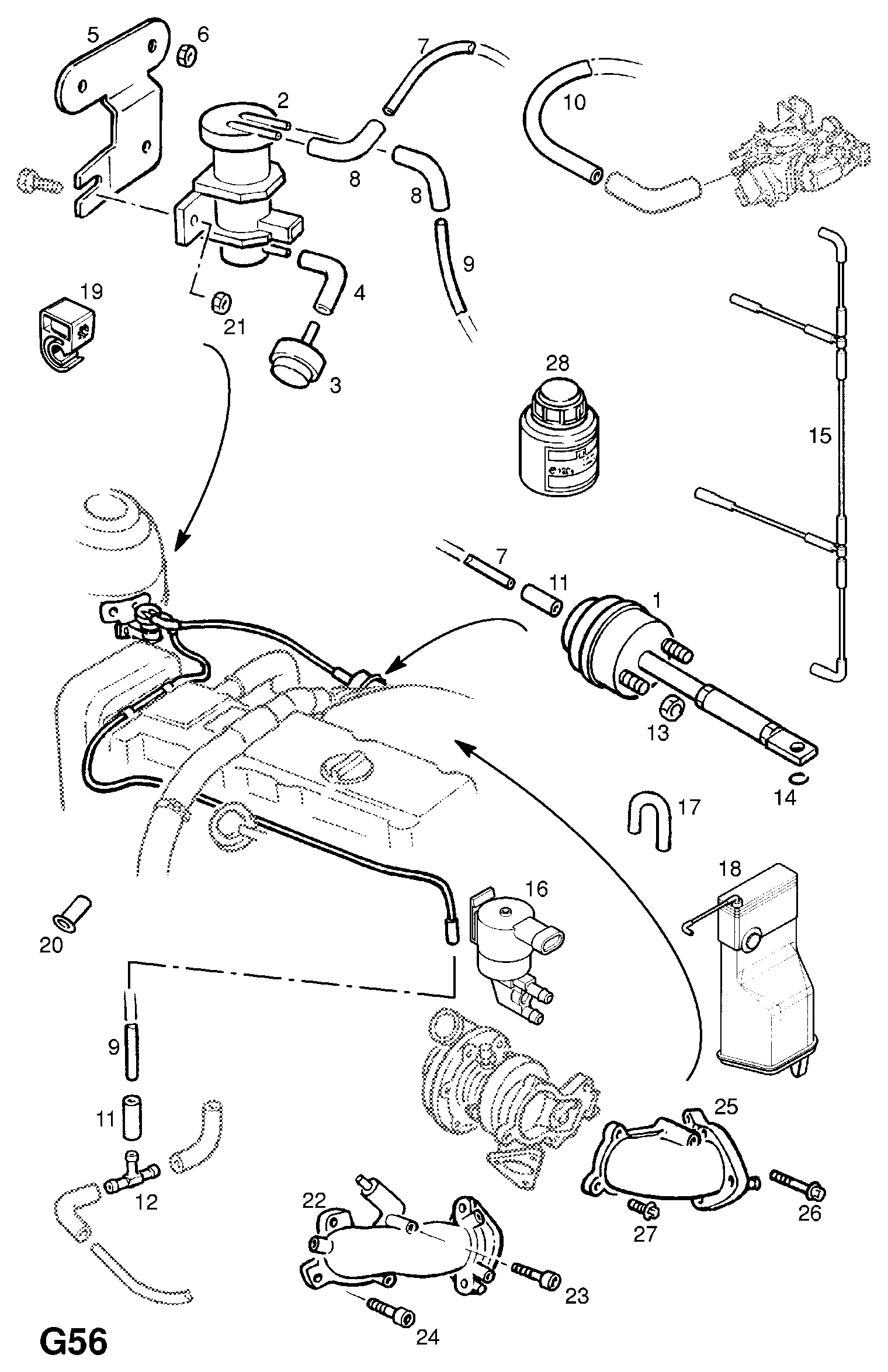 Opel 58 51 030 - Painemuunnin, pakokaasun ohjaus inparts.fi