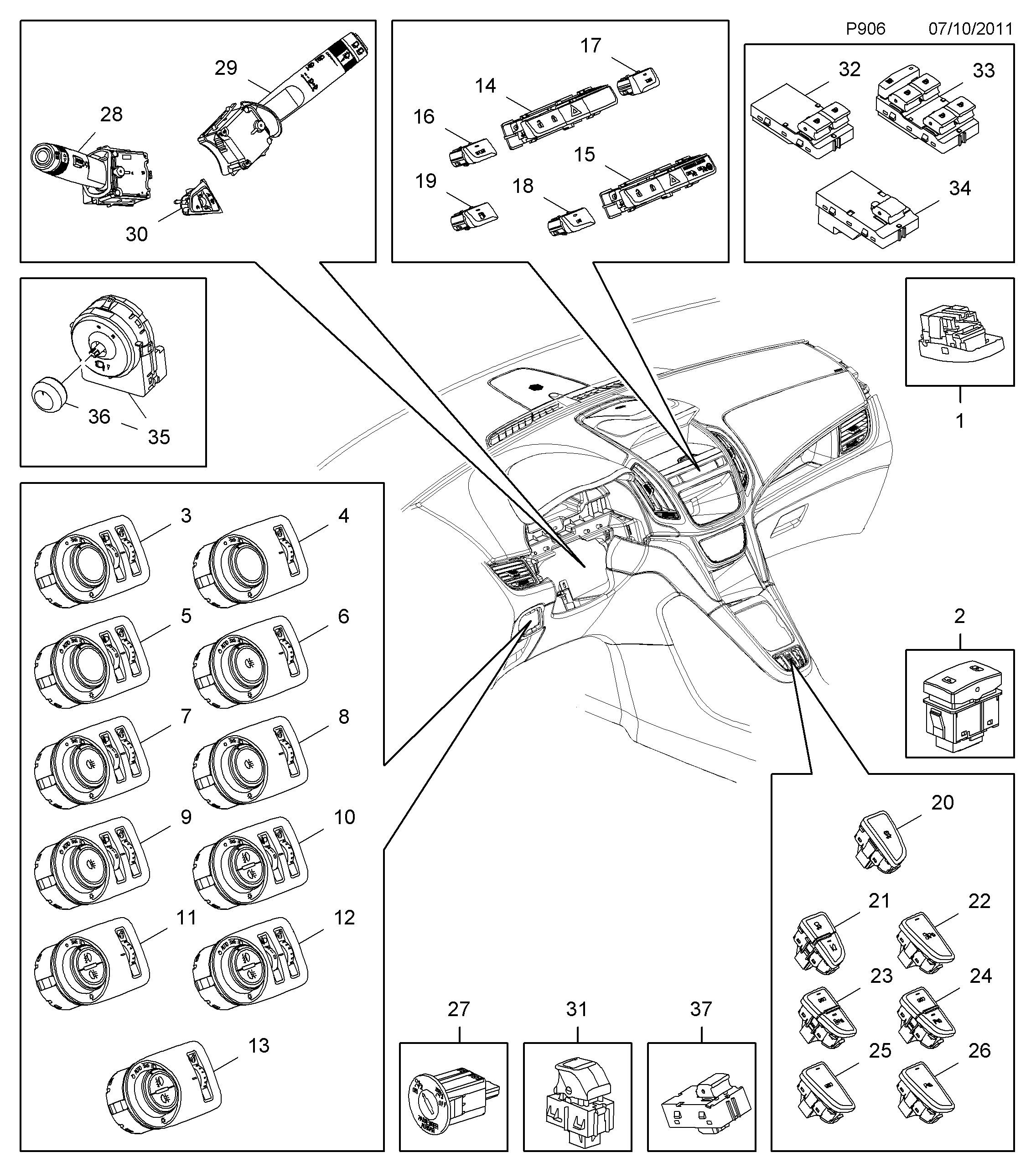 Vauxhall 12 41 186 - Kytkin, ohjausakseli inparts.fi