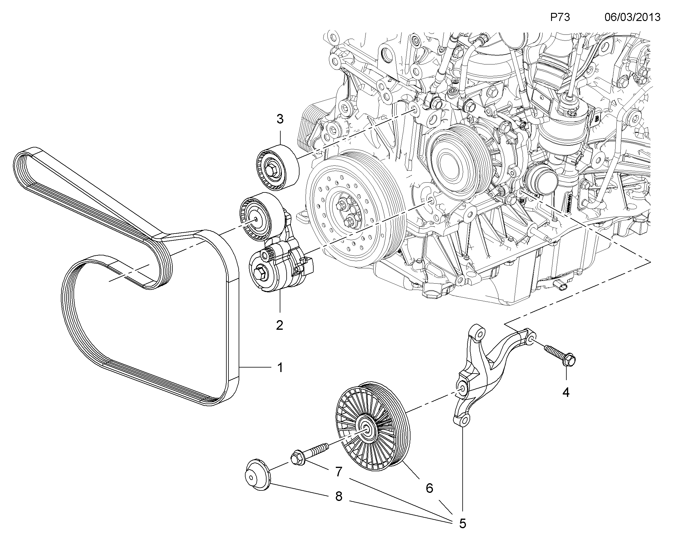 Opel 6 36 289 - Hihnankiristin, moniurahihna inparts.fi