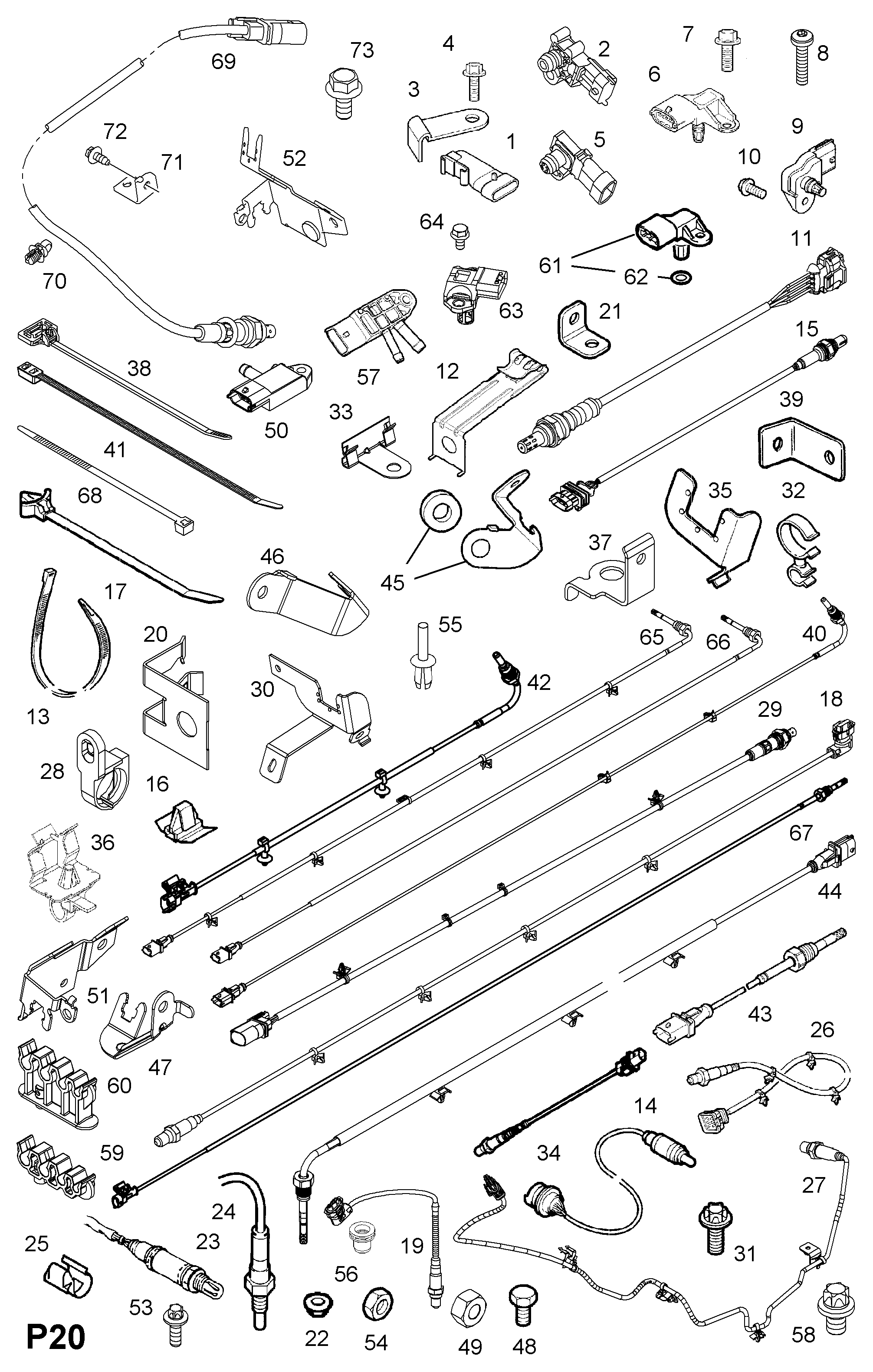 Opel 5855376 - Tunnistin, pakokaasulämpötila inparts.fi