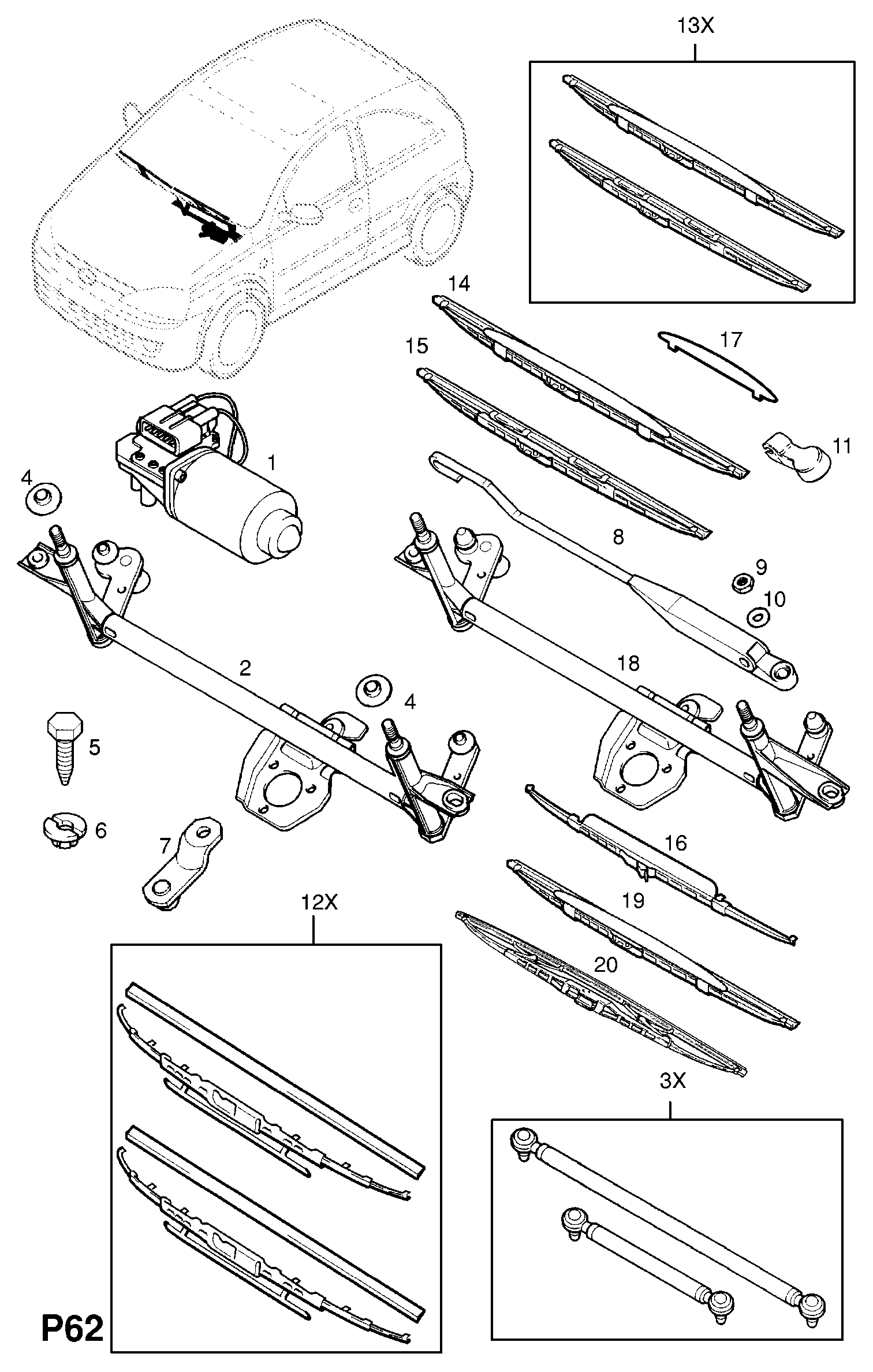 Opel 12 70 000 - Pyyhkijän moottori inparts.fi