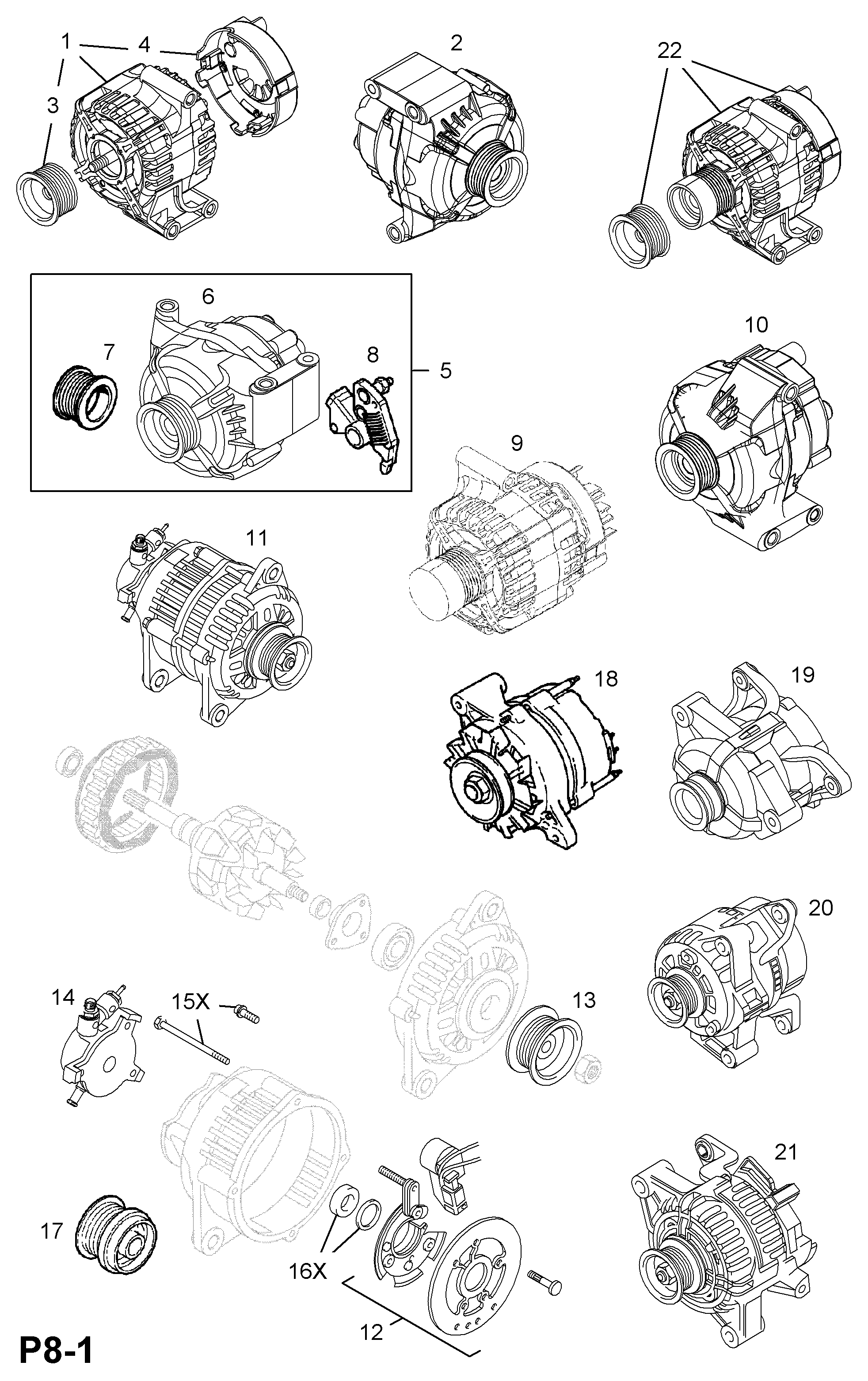 Opel 62 04 889 - Hihnapyörä, laturi inparts.fi