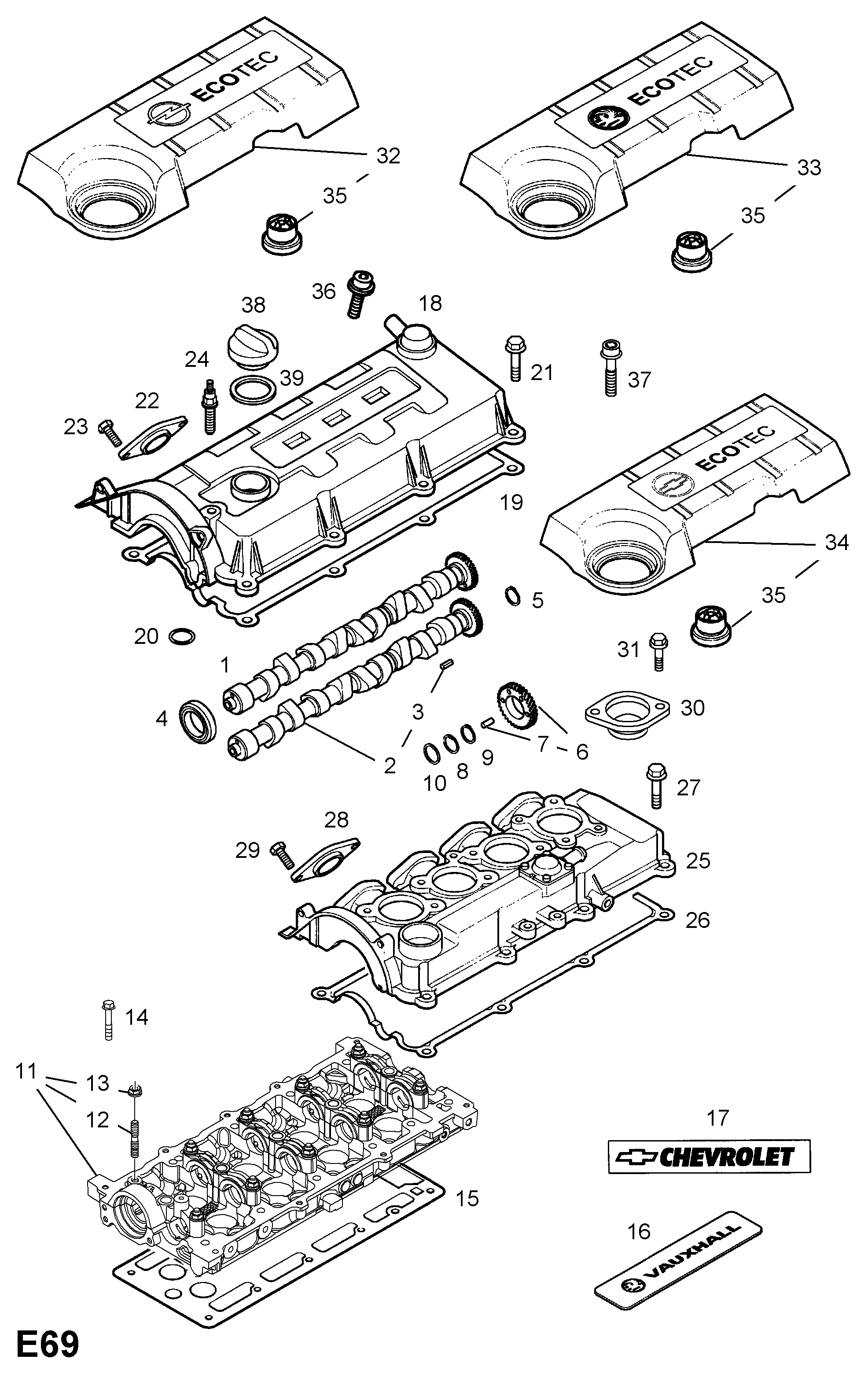 Vauxhall 646271 - Akselitiiviste, nokka-akseli inparts.fi