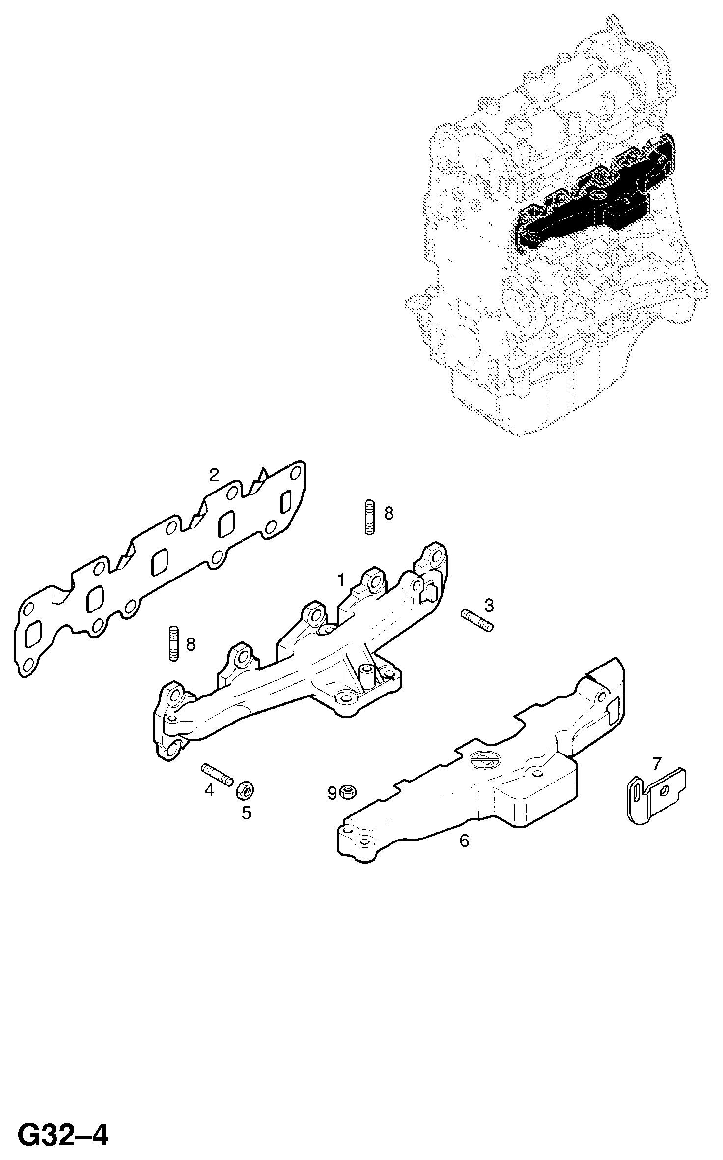 Opel 1334946 - NUT, HEX., M6, HEAT SHIELD TO EXHAUST MANIFOLD (NLS.- USE 128553 inparts.fi