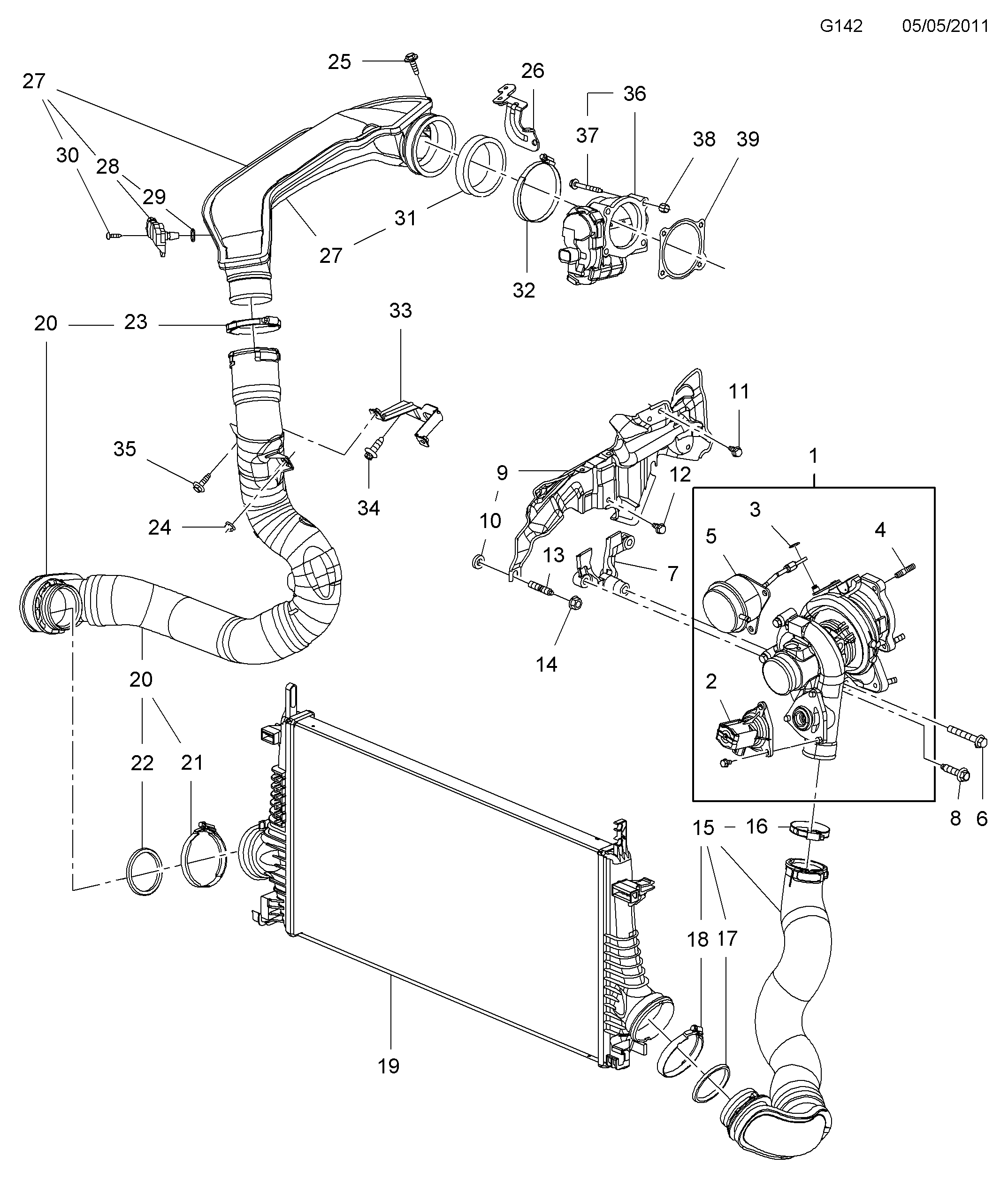 Opel 12 38 244 - Tunnistin, ahtopaine inparts.fi