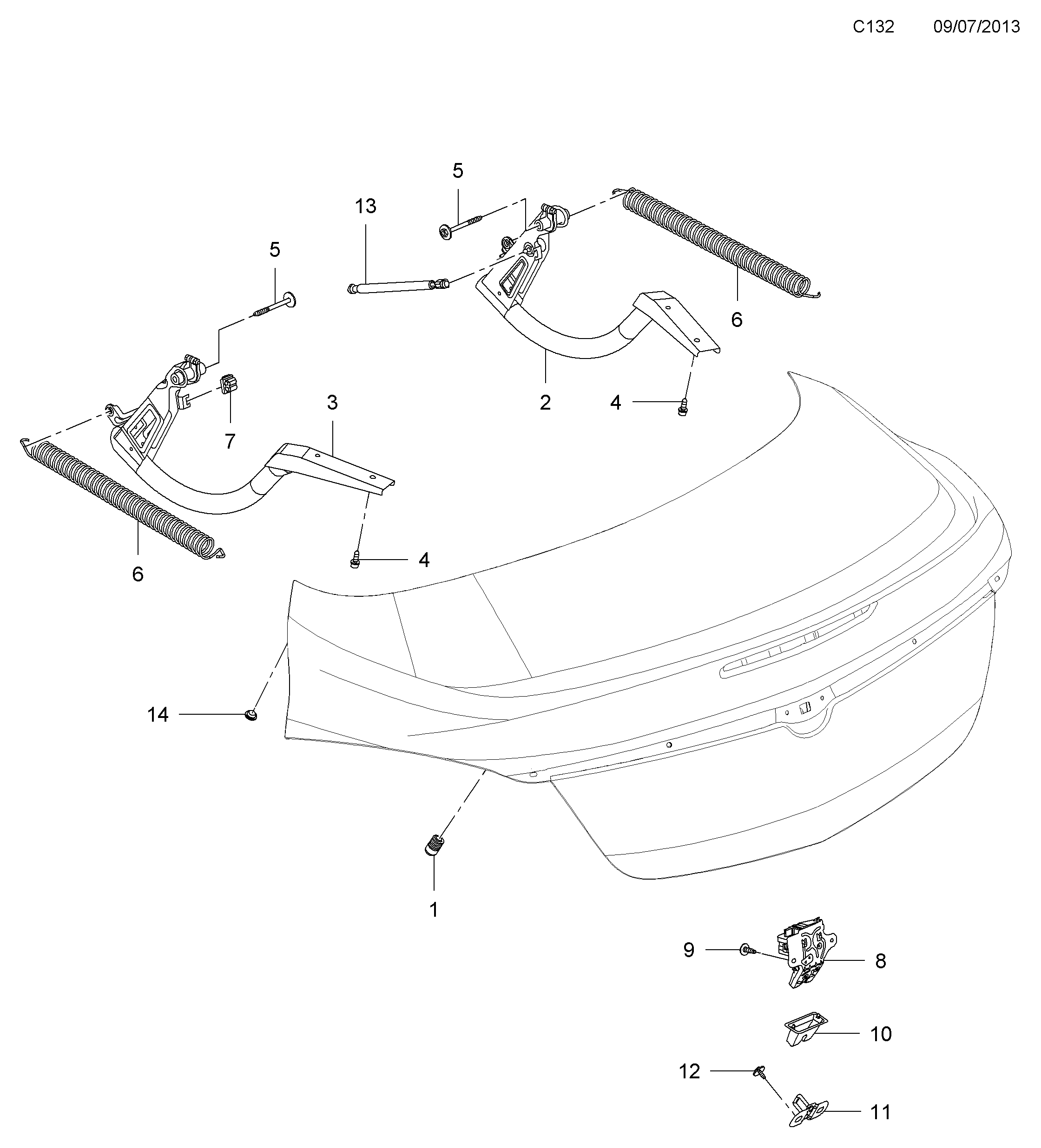 Opel 176659 - Kaasujousi, tavaratila inparts.fi