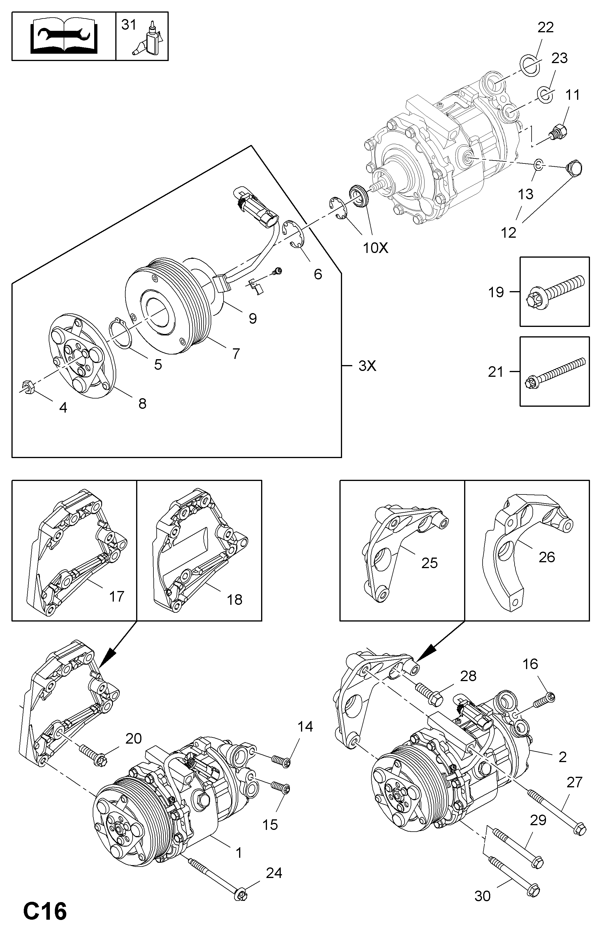 Opel 18 50 947 - Raidetangon pää, suora inparts.fi