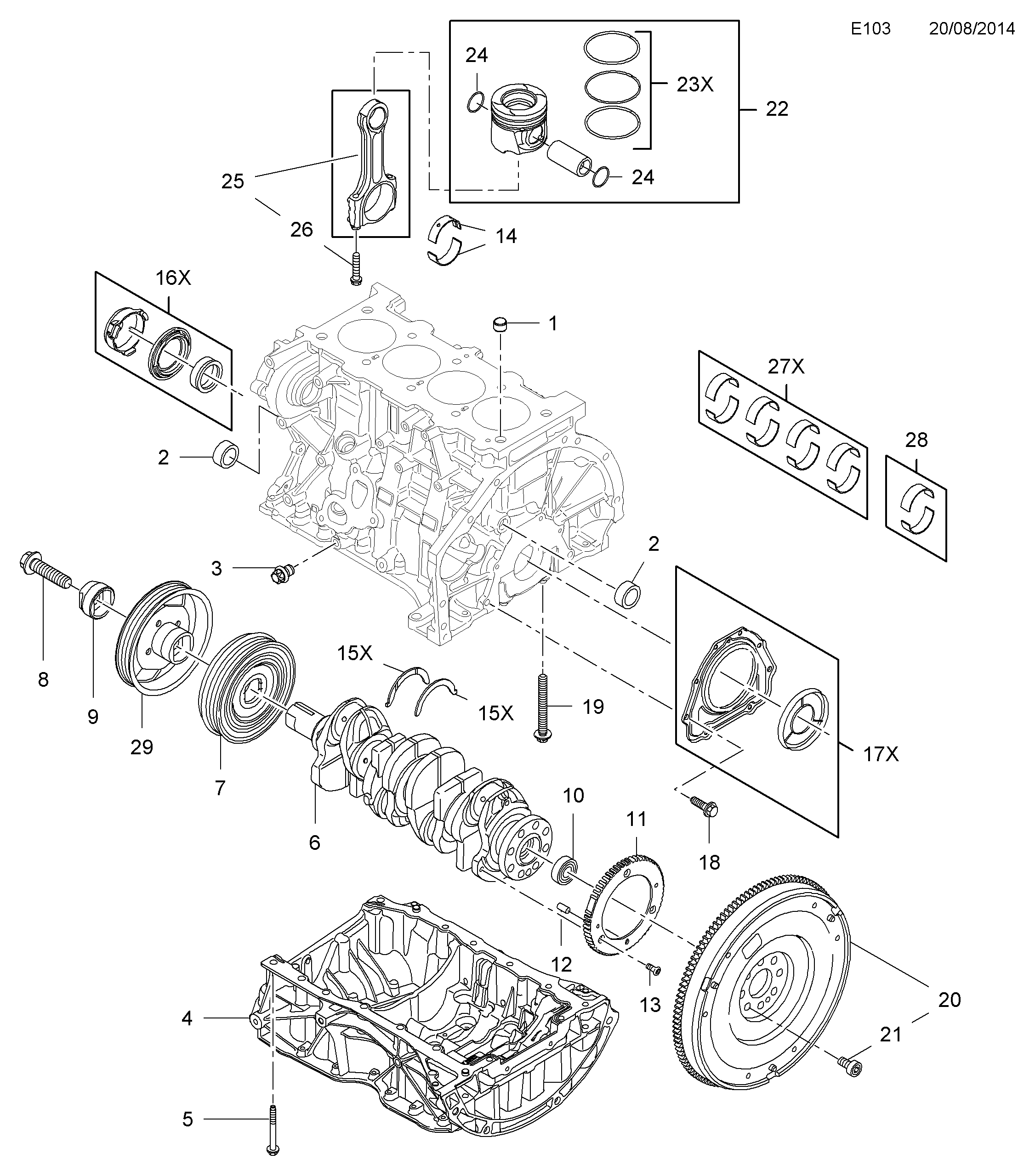 NISSAN 4420381 - Hihnapyörä, kampiakseli inparts.fi