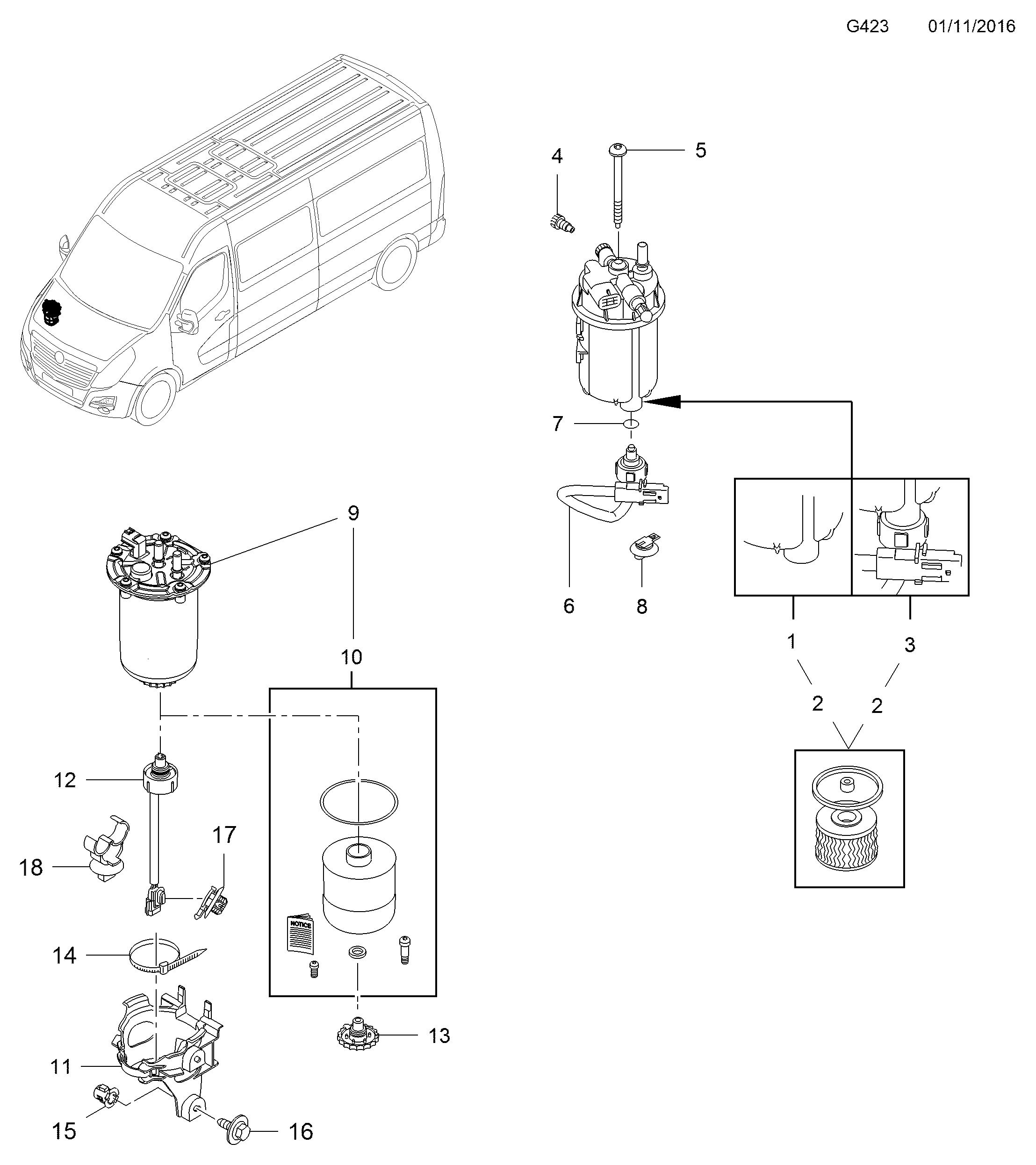 Opel 4423888 - Polttoainesuodatin inparts.fi