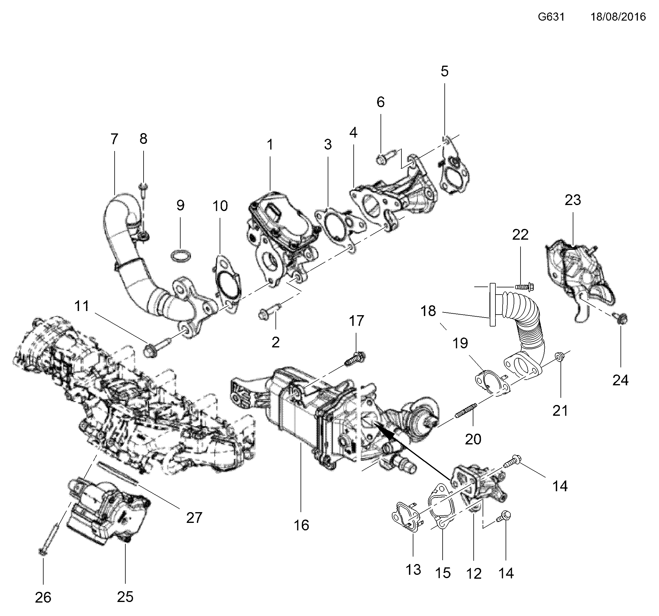 Opel 4423674 - Venttiili, pakokaasun kierrätys inparts.fi