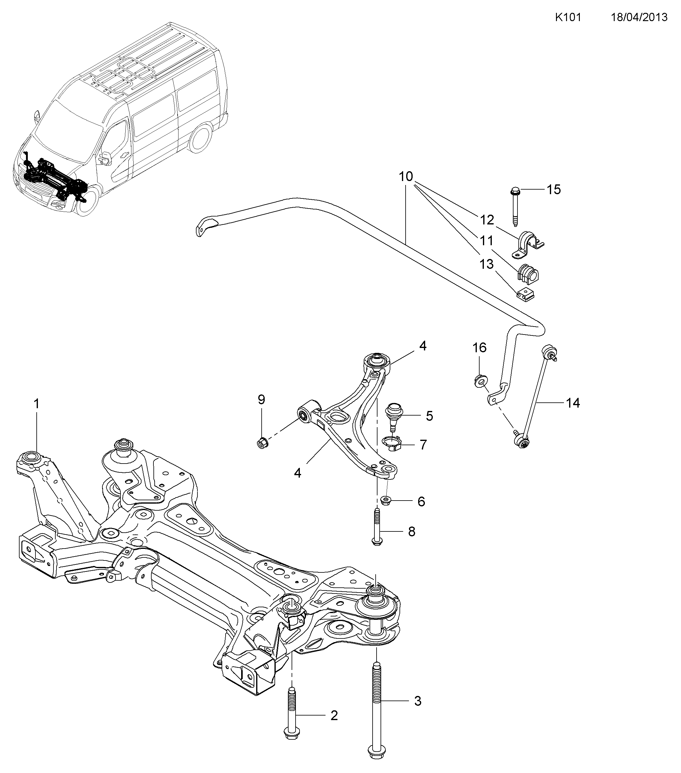 Opel 44 19 291 - Tanko, kallistuksenvaimennin inparts.fi