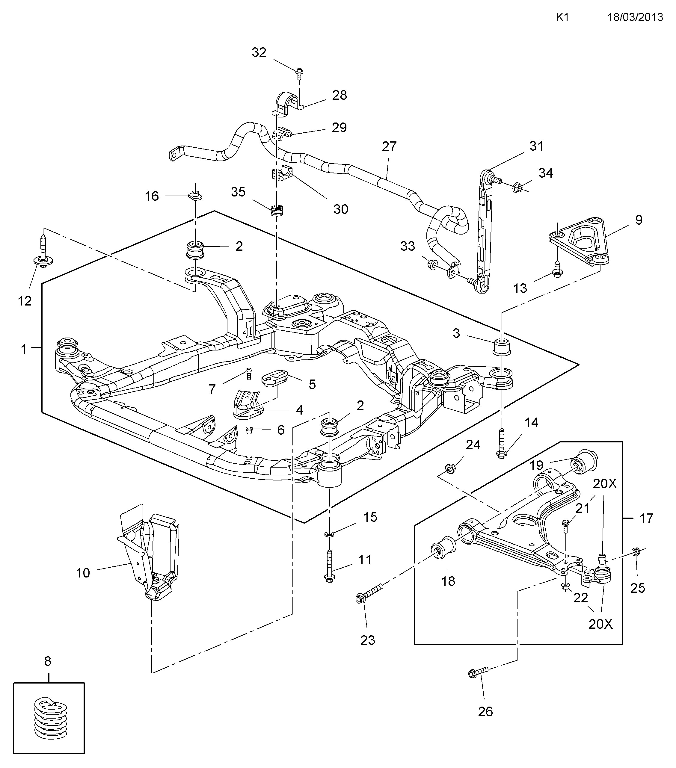 Opel 3 50 176 - Tanko, kallistuksenvaimennin inparts.fi