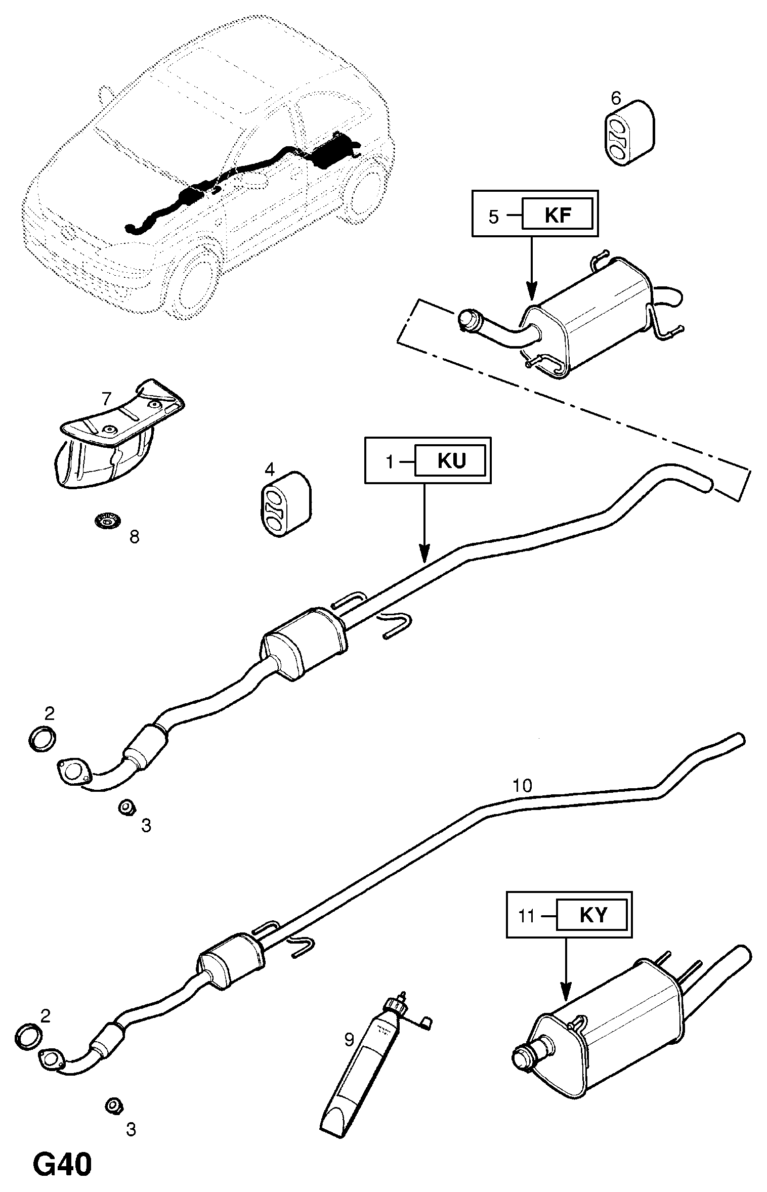 Opel 58 52 165 - Takaäänenvaimentaja inparts.fi