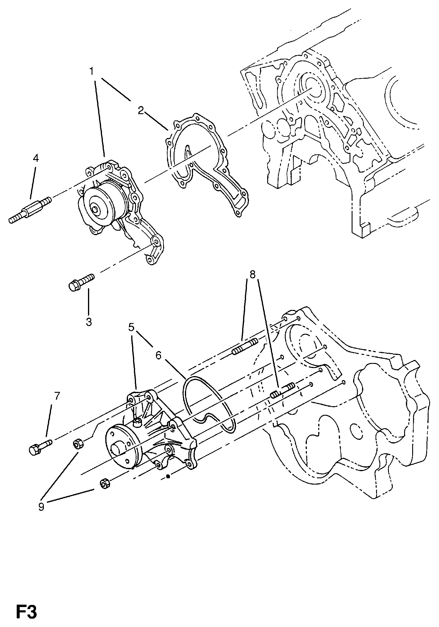 Opel 13 34 045 - Vesipumppu inparts.fi